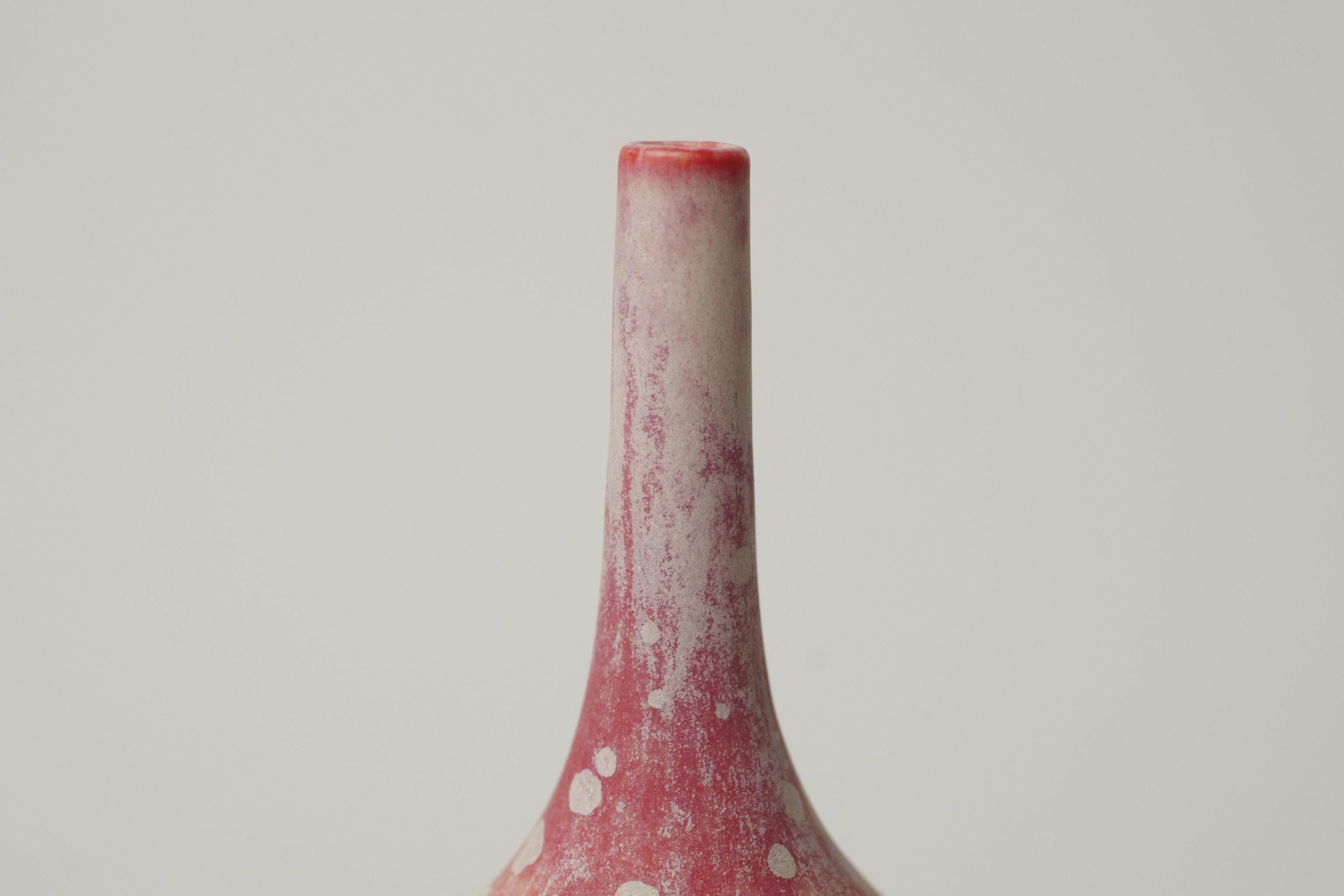 Isak Isakkson - Red White Matte Vase For Sale 5