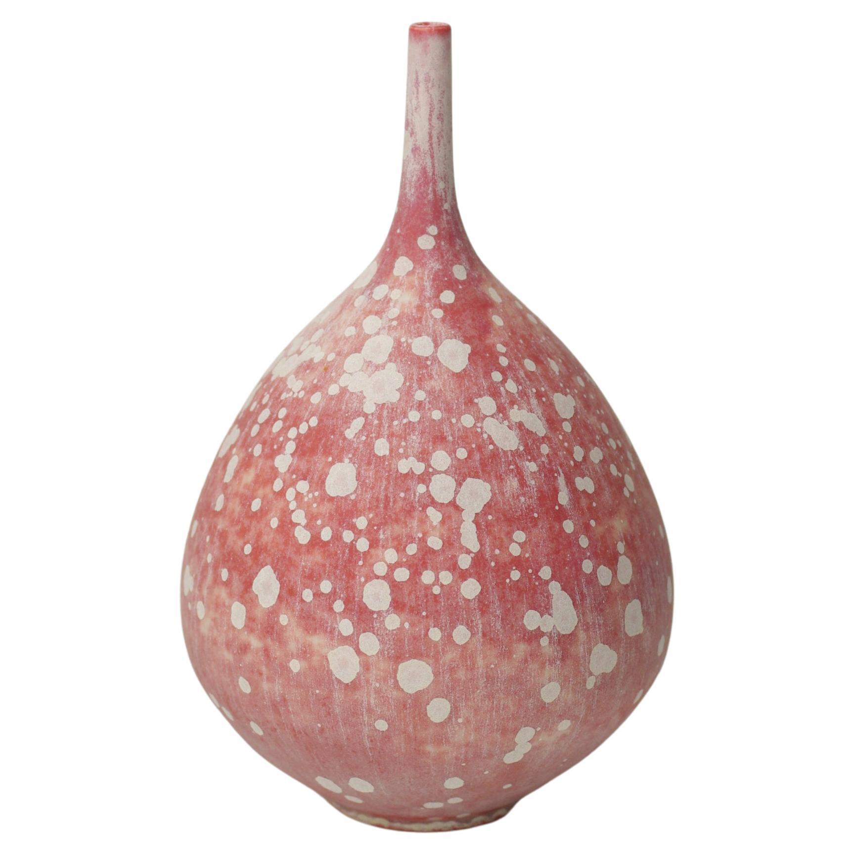 Isak Isakkson - Red White Matte Vase For Sale