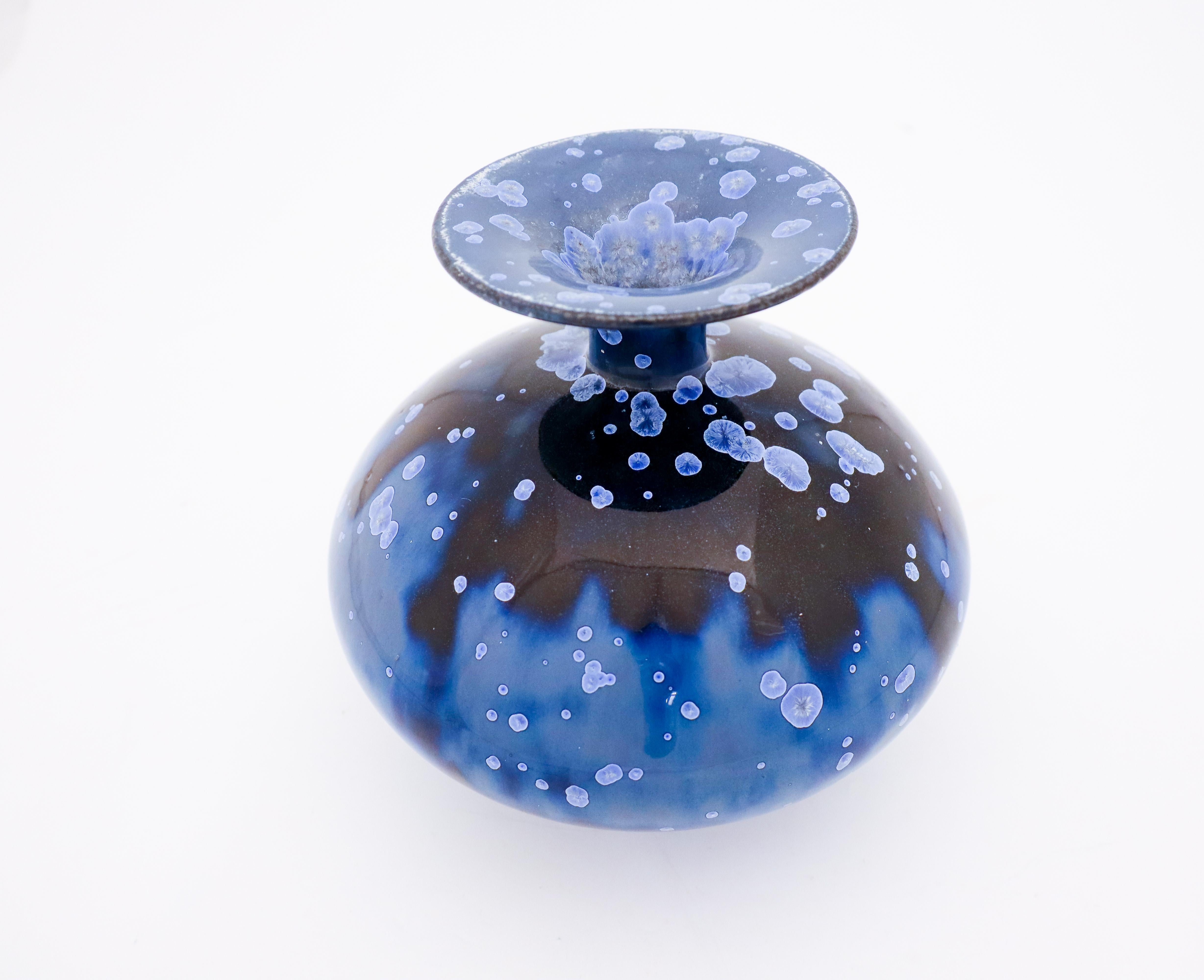 Isak Isaksson, Black & Blue Crystalline Glaze, Contemporary Swedish Ceramicist 1