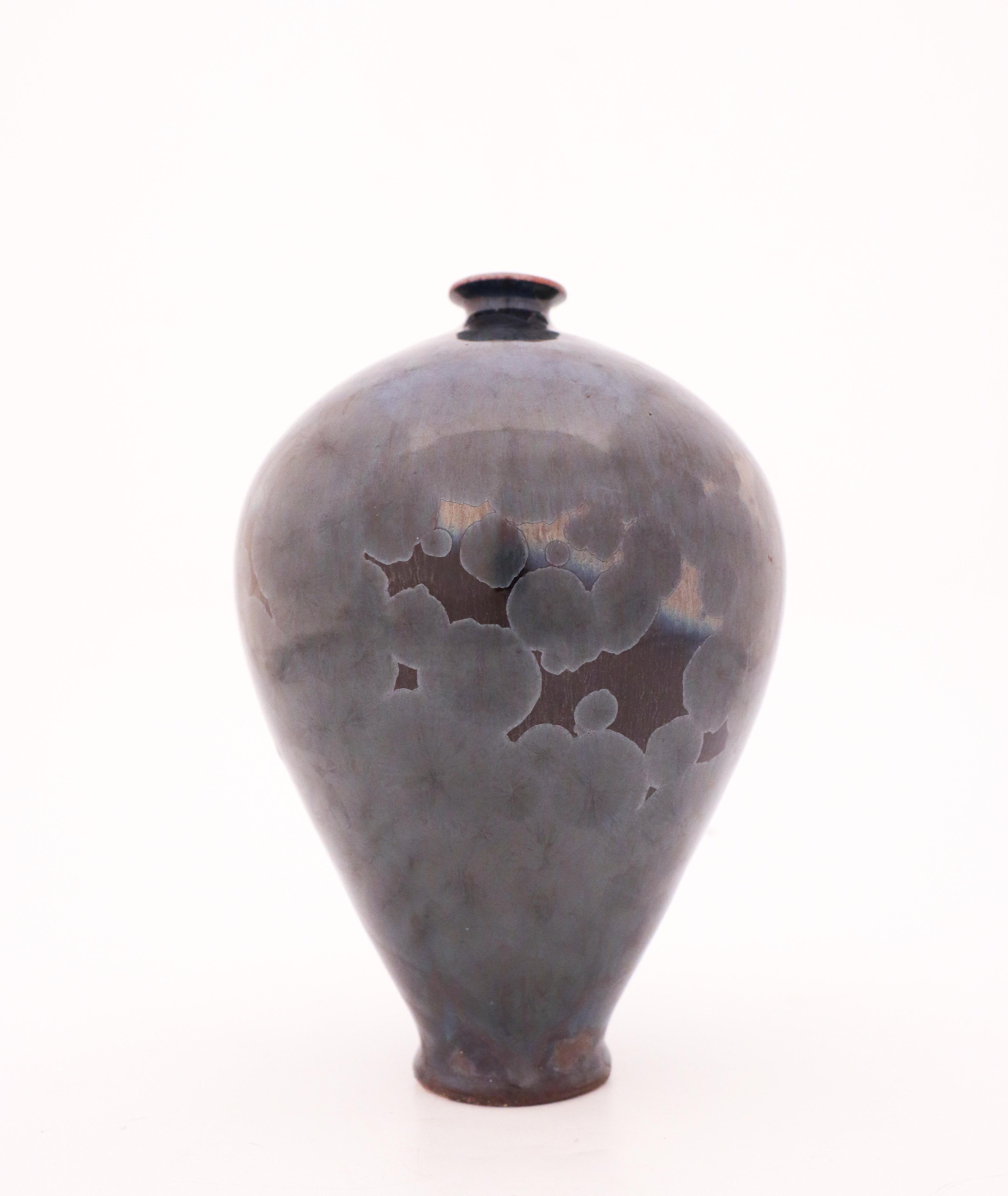 Glazed Isak Isaksson, Black Crystalline Glaze, Contemporary Swedish Ceramicist