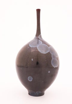 Vase by Isak Isaksson, Black / Grey glaze, Contemporary Swedish Ceramicist