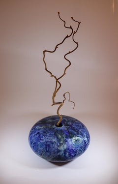 Isak Isaksson Blue Ceramic Vase Crystalline Glaze Contemporary Artist