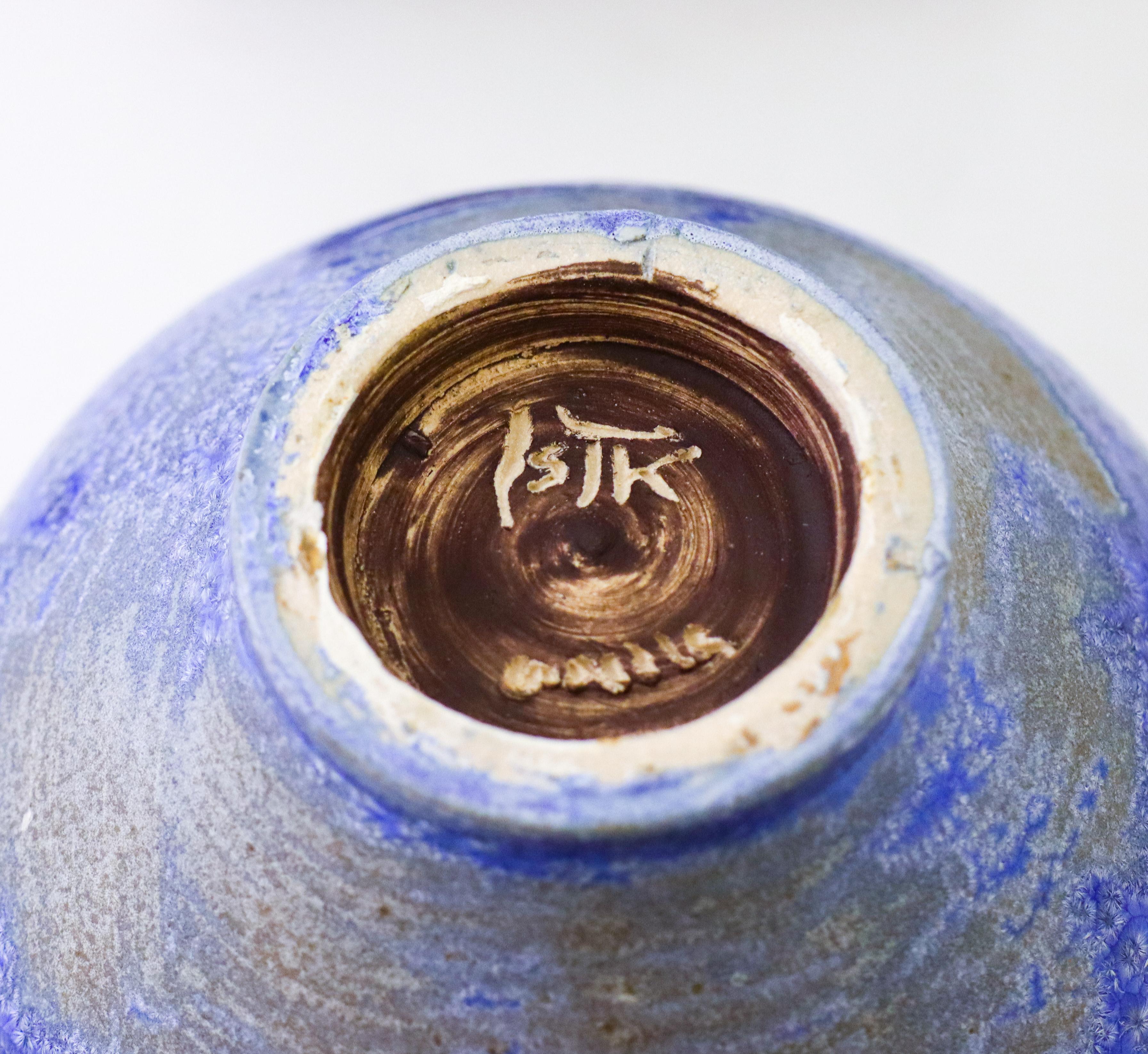 Isak Isaksson - Blue Ceramic Vase - Crystalline Glaze - Contemporary Artist For Sale 1