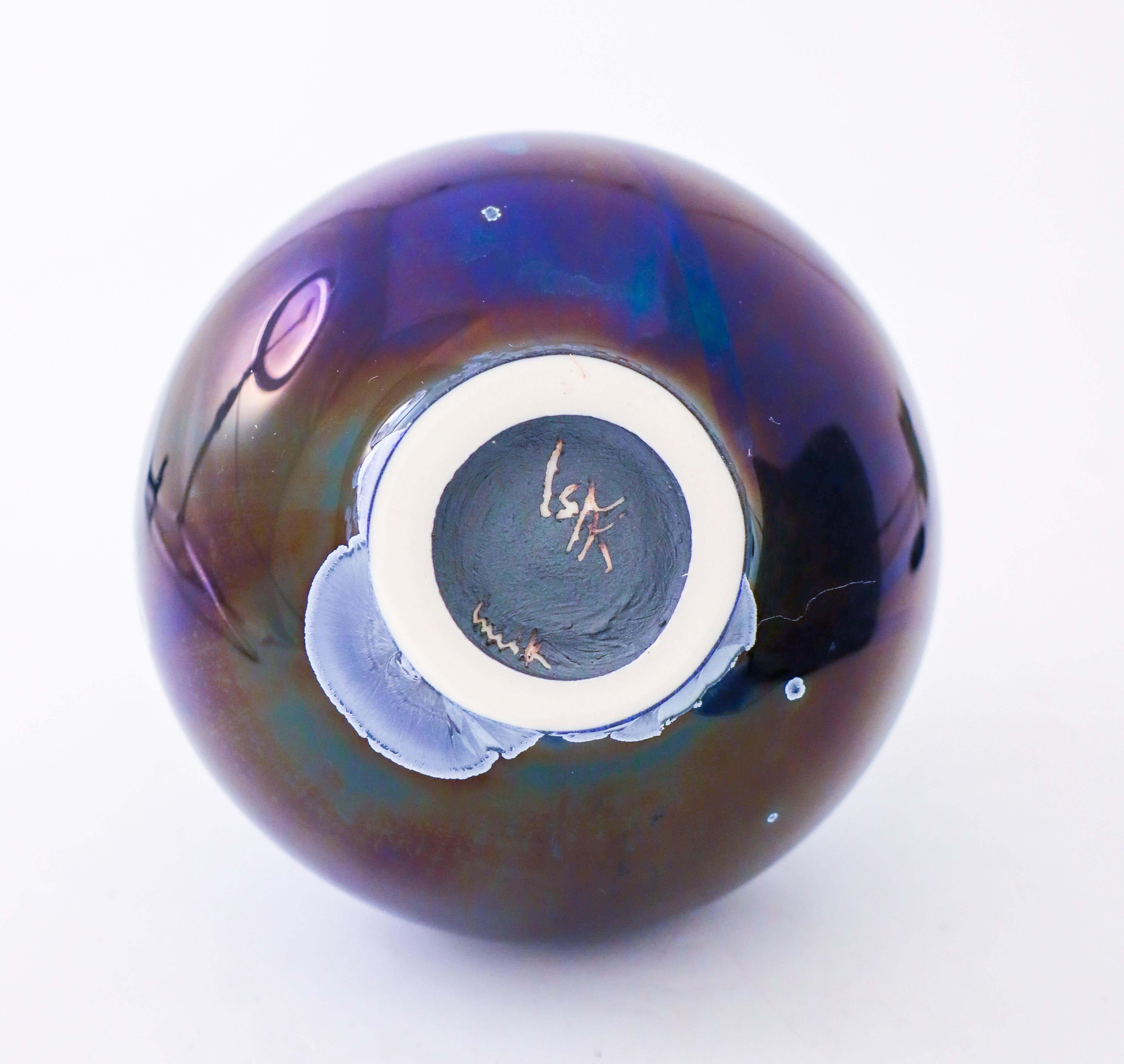 Isak Isaksson Blue Ceramic Vase Crystalline Glaze Contemporary Artist 2