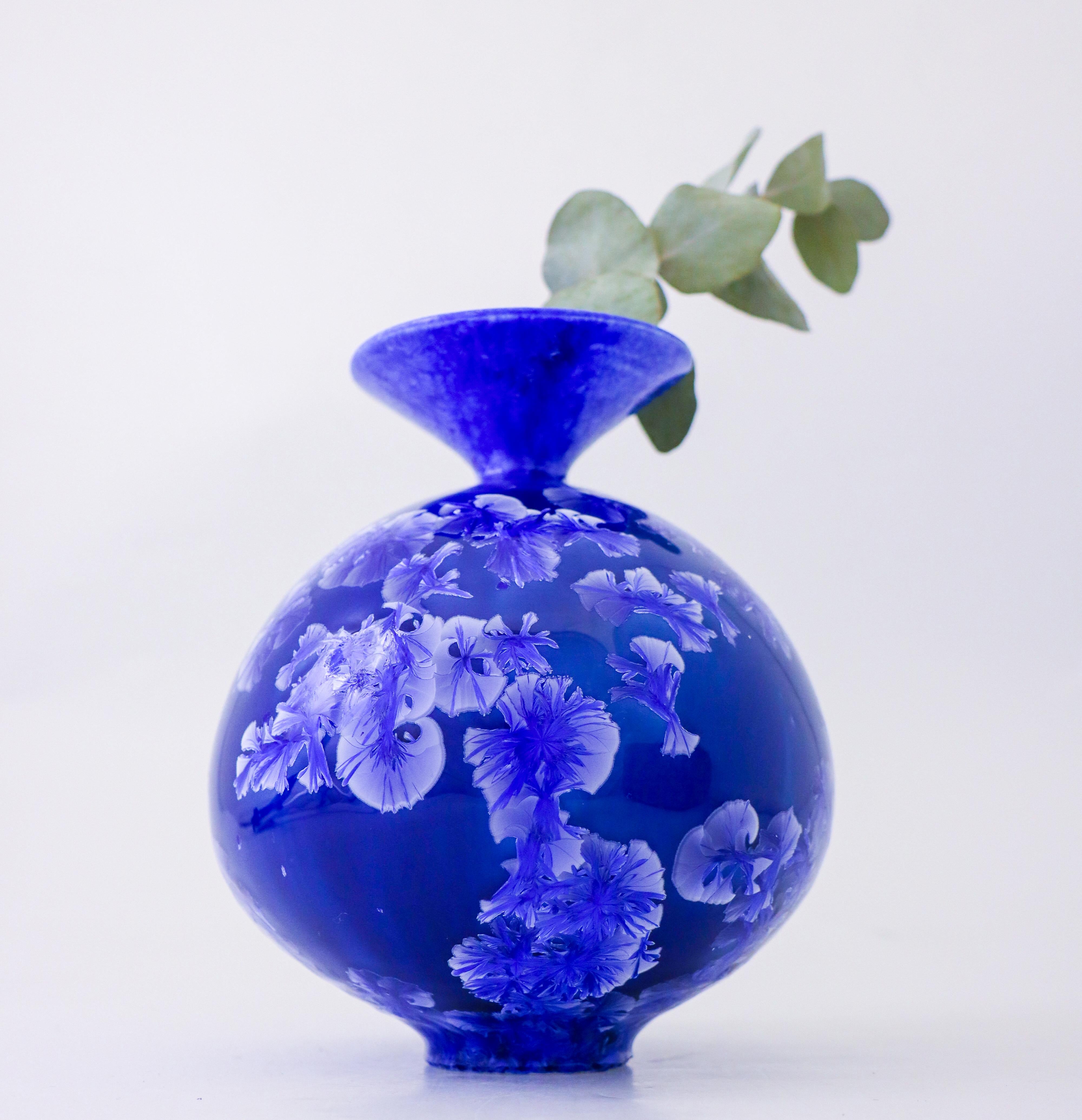 Isak Isaksson Blue Ceramic Vase Crystalline Glaze Contemporary Artist For Sale 3