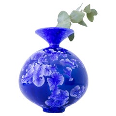 Isak Isaksson Blue Ceramic Vase Crystalline Glaze Contemporary Artist