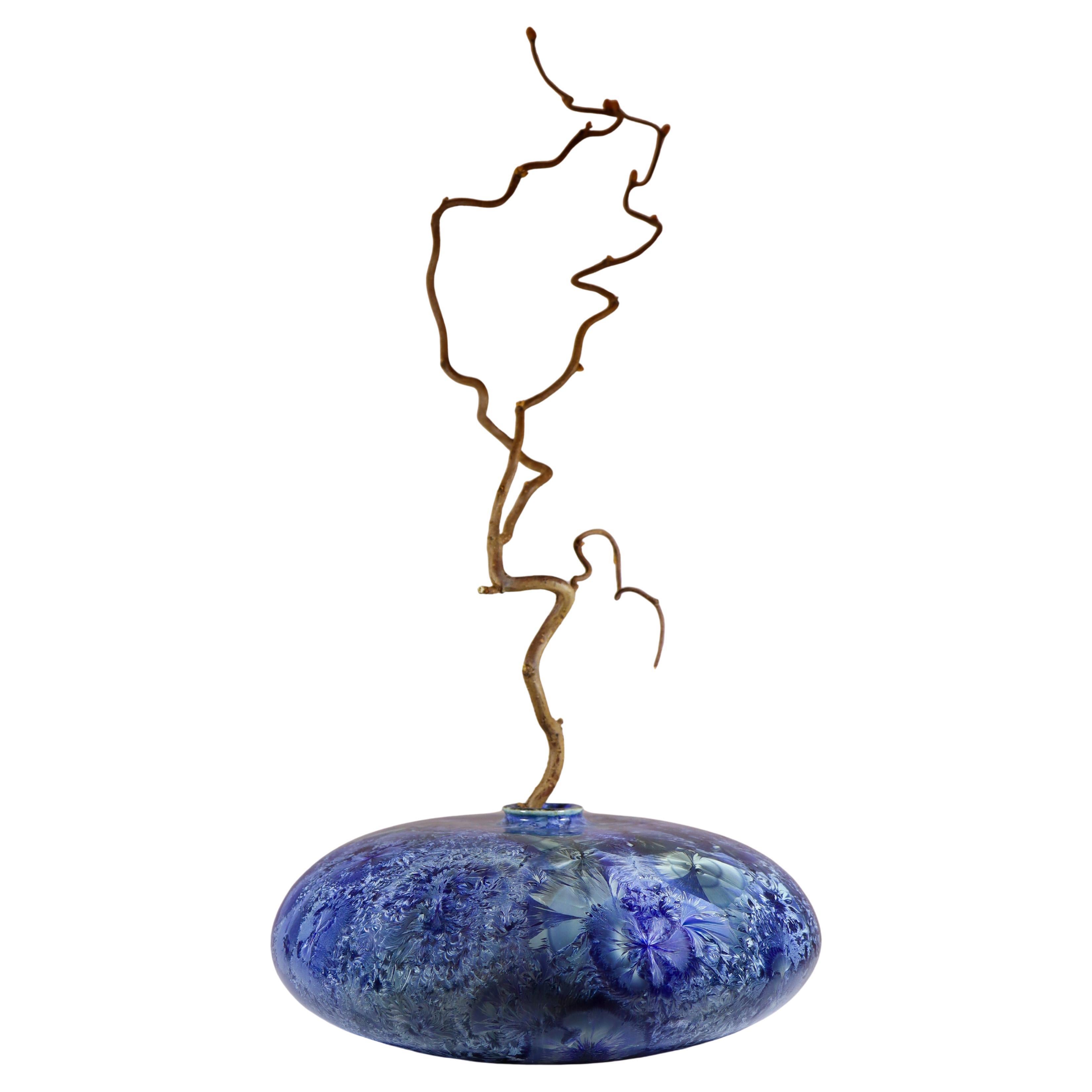 Isak Isaksson Blue Ceramic Vase Crystalline Glaze Contemporary Artist