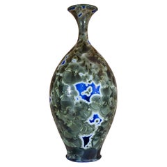Isak Isaksson Blue 
Gray Ceramic Vase Crystalline Glaze Contemporary Artist