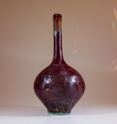 Isak Isaksson Boredaux Red Ceramic Vase Crystalline Glaze Contemporary Artist