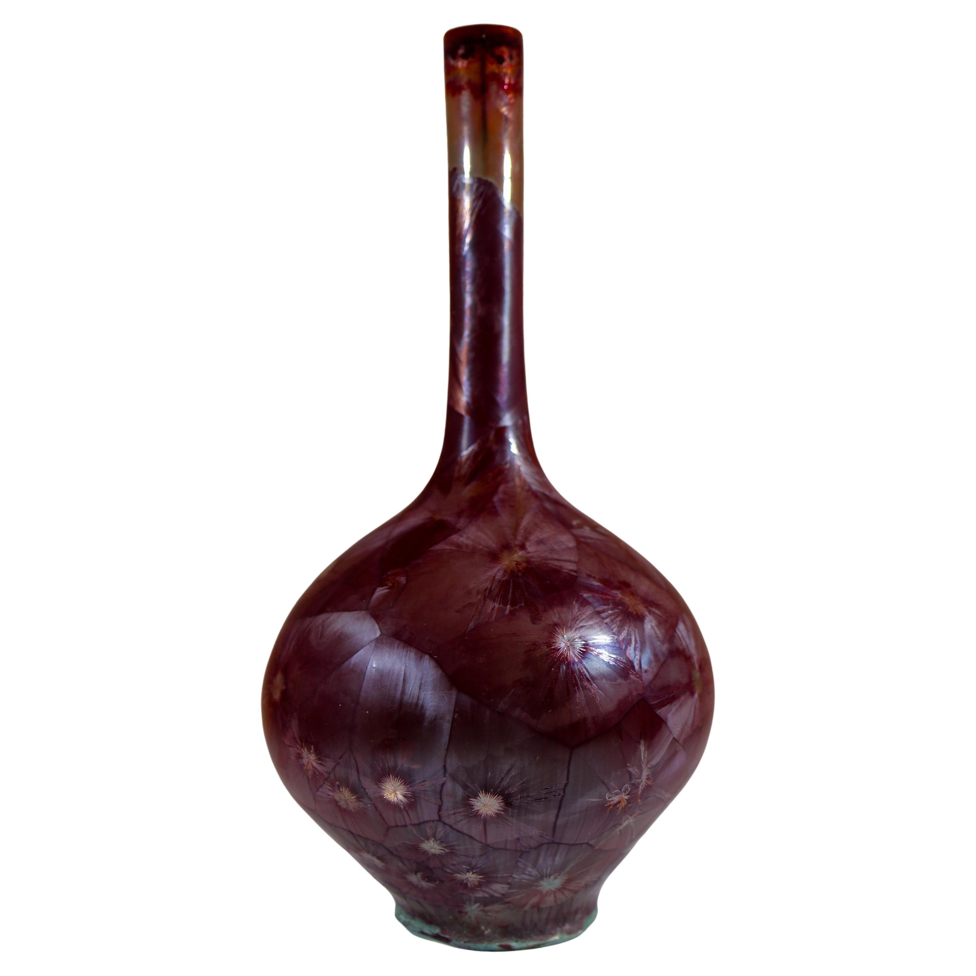 Isak Isaksson Boredaux Red Ceramic Vase Crystalline Glaze Contemporary Artist