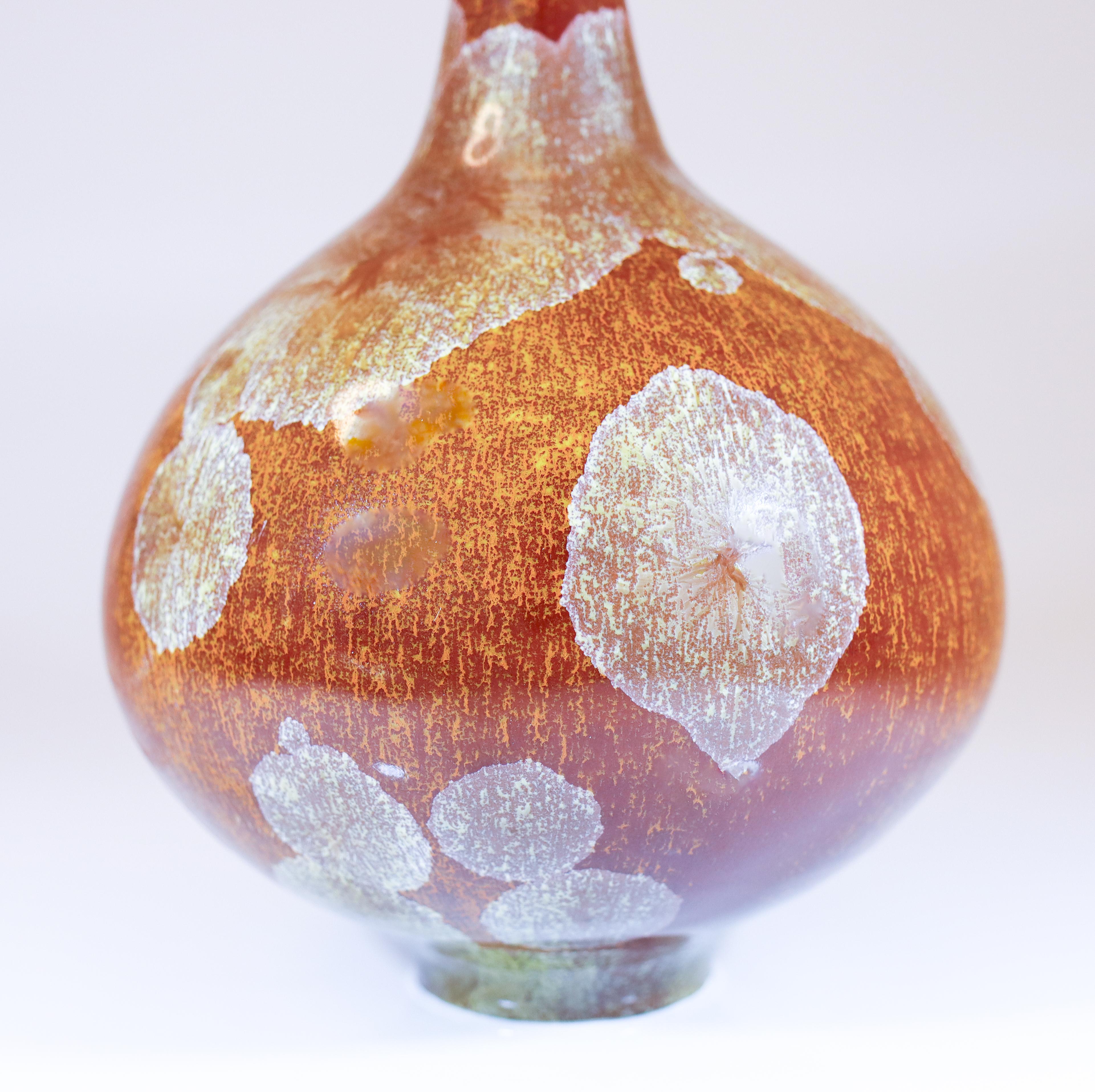 Isak Isaksson - Brown Ceramic Vase Crystalline Glaze Contemporary Artist For Sale 2
