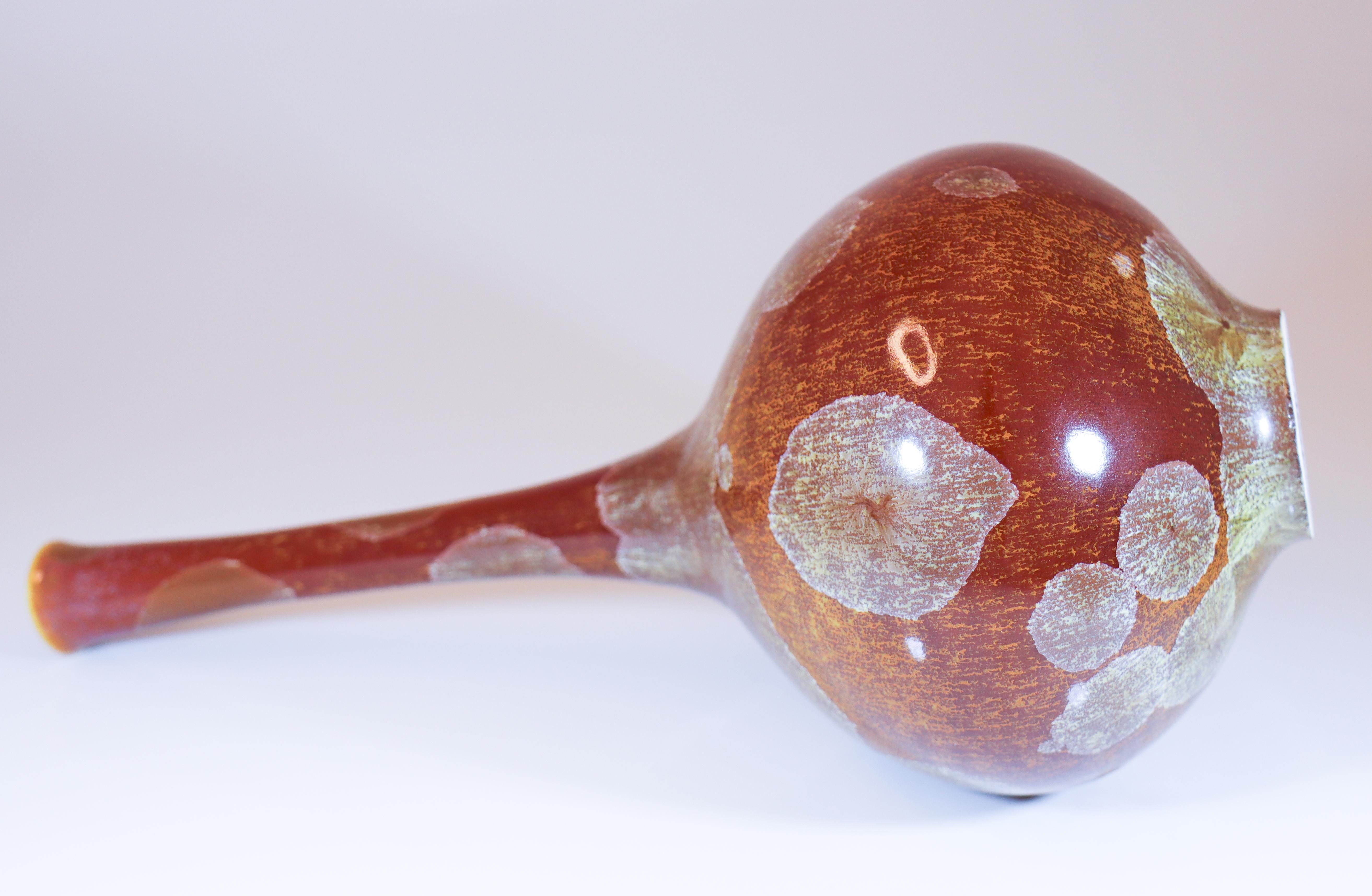Isak Isaksson - Brown Ceramic Vase Crystalline Glaze Contemporary Artist For Sale 3
