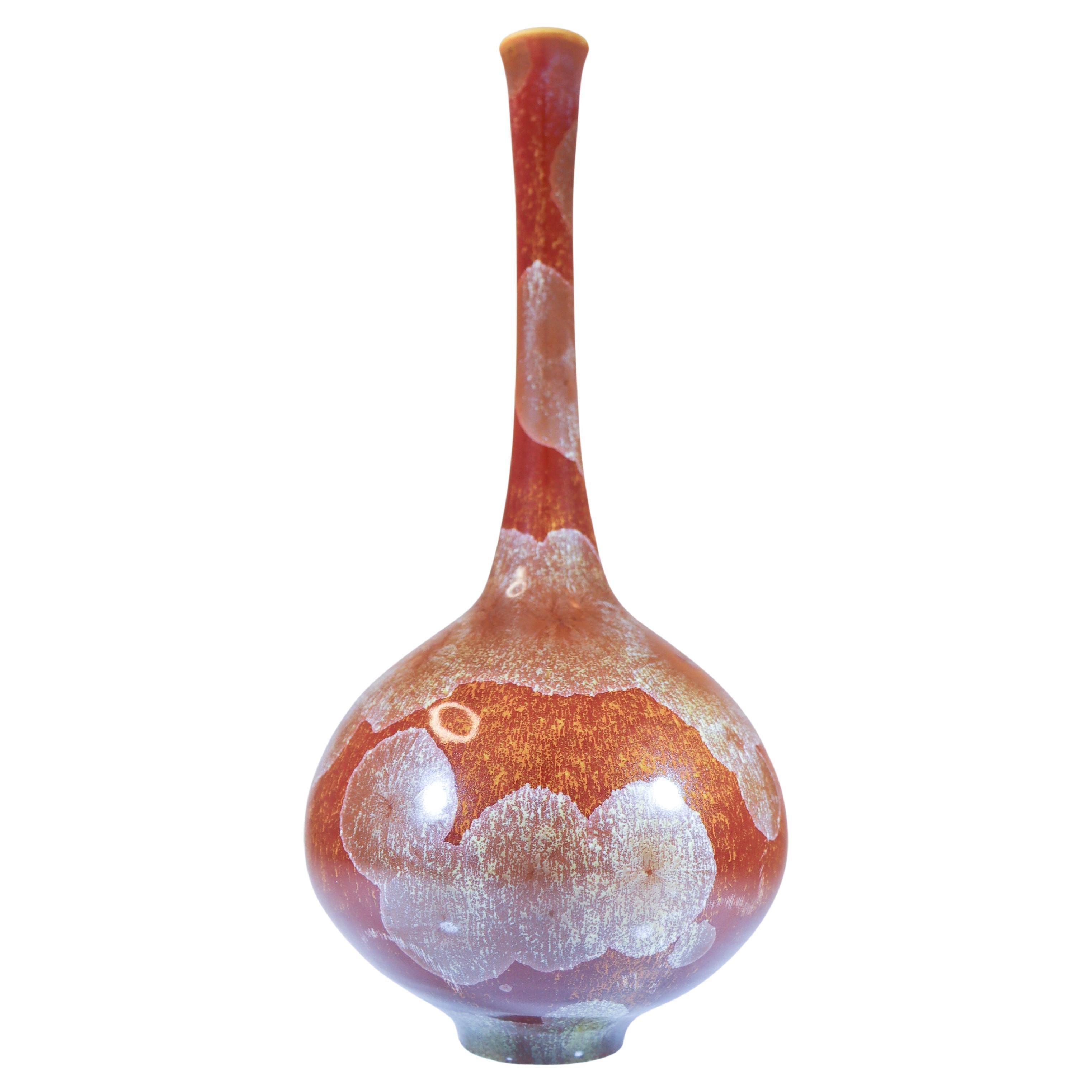 Isak Isaksson - Brown Ceramic Vase Crystalline Glaze Contemporary Artist