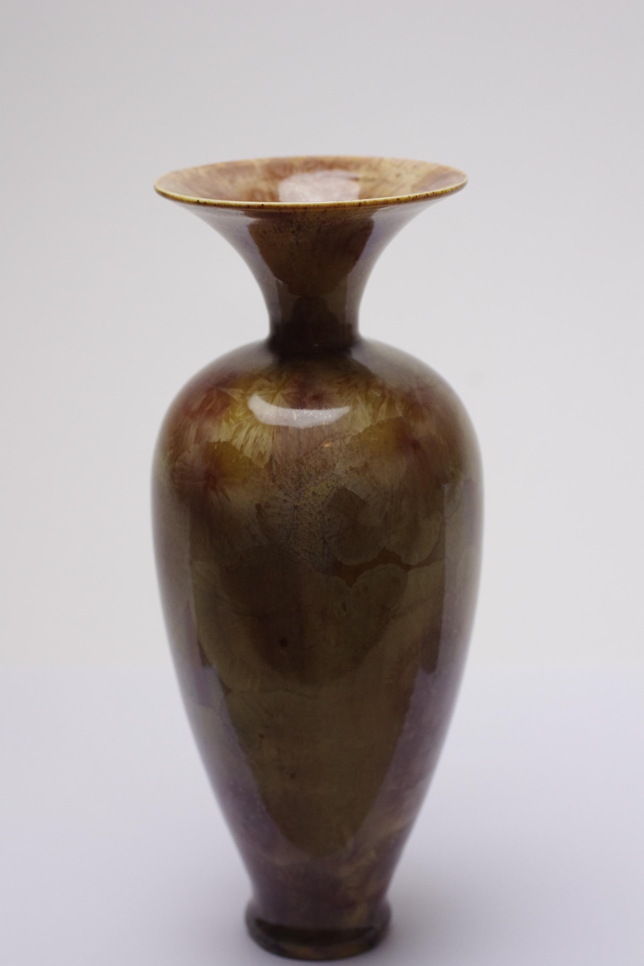 Contemporary Isak Isaksson - Brown / Yellow vase For Sale