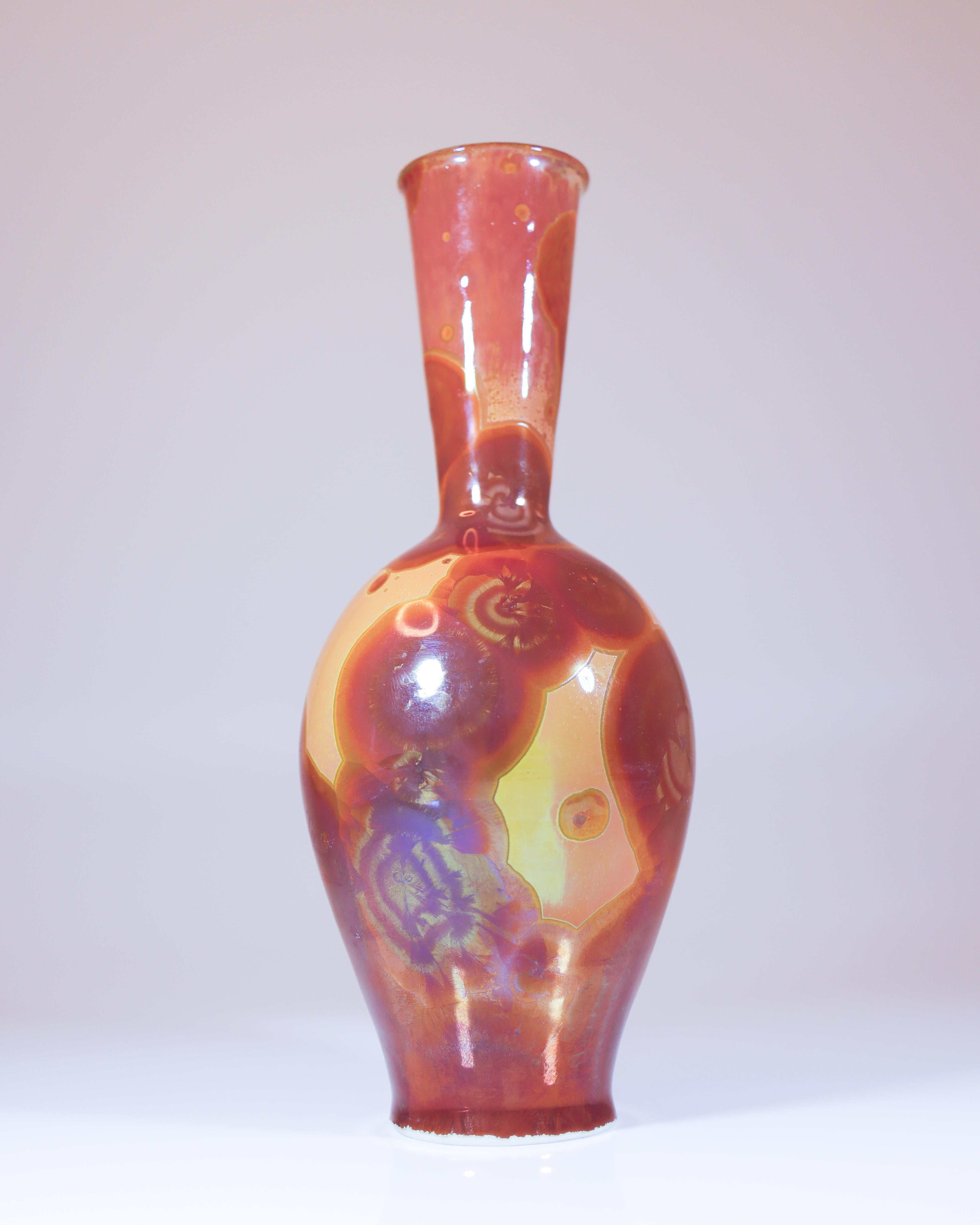 Swedish Isak Isaksson  Ceramic Vase Crystalline Glaze Contemporary Artist For Sale