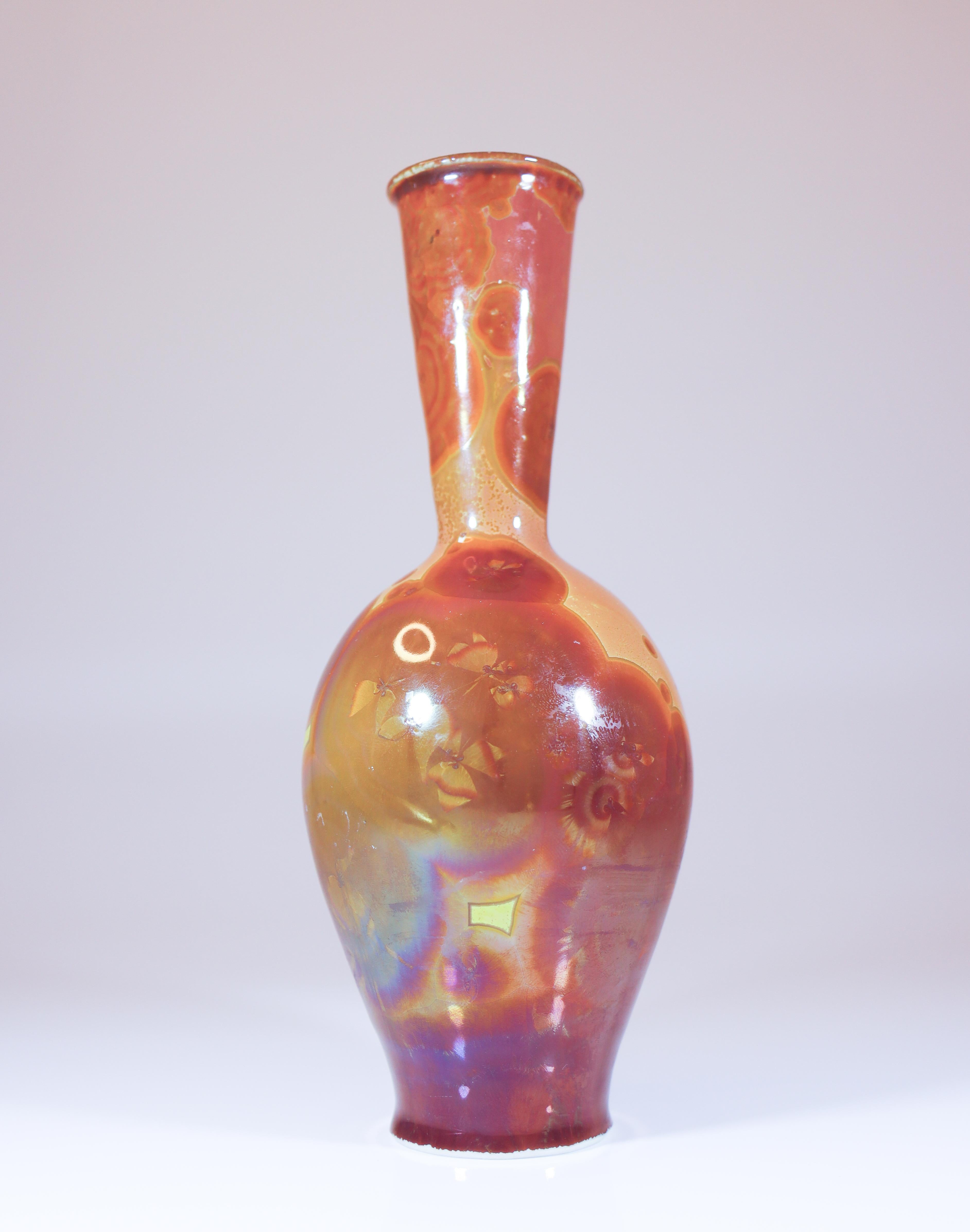 Glazed Isak Isaksson  Ceramic Vase Crystalline Glaze Contemporary Artist For Sale