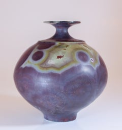 Isak Isaksson Ceramic Vase - Purple Matte Crystalline Glaze Contemporary Artist