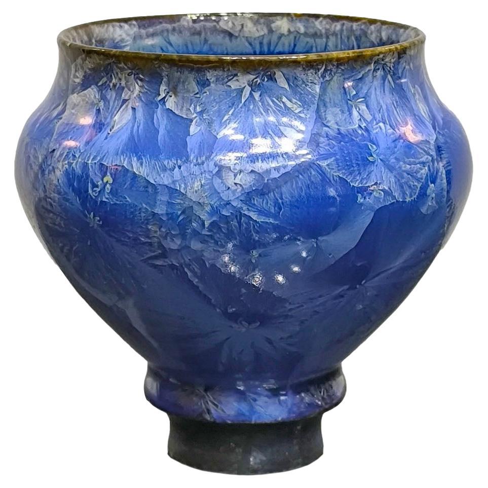 Isak Isaksson Crystal  Glased Porcelain Ceramic Bowl on Foot, own Studio