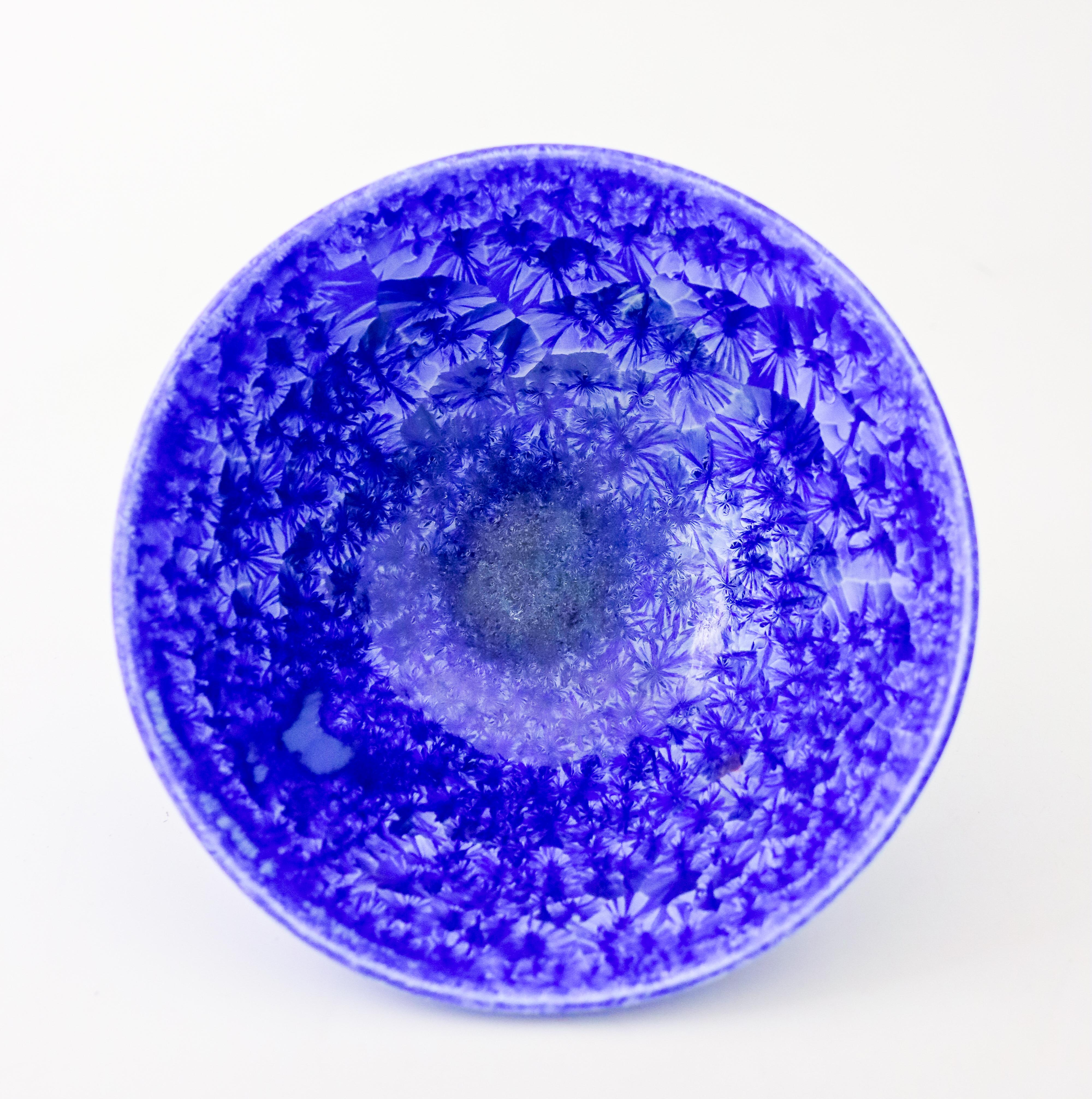 Isak Isaksson Deep Blue Ceramic Vase Crystalline Glaze Contemporary Space In Excellent Condition In Stockholm, SE