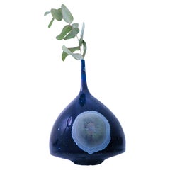 Isak Isaksson Deep Blue Ceramic Vase Crystalline Glaze Contemporary Space