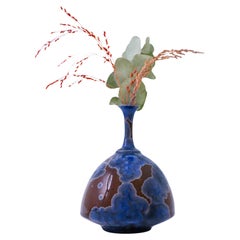 Isak Isaksson Deep Blue Ceramic Vase Crystalline Glaze Contemporary Space