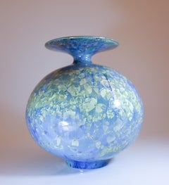 Isak Isaksson Dove Blue Ceramic Vase Crystalline Contemporary Artist