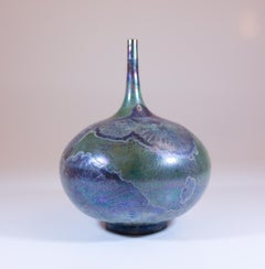 Isak Isaksson Green Ceramic Vase Crystalline Contemporary Artist