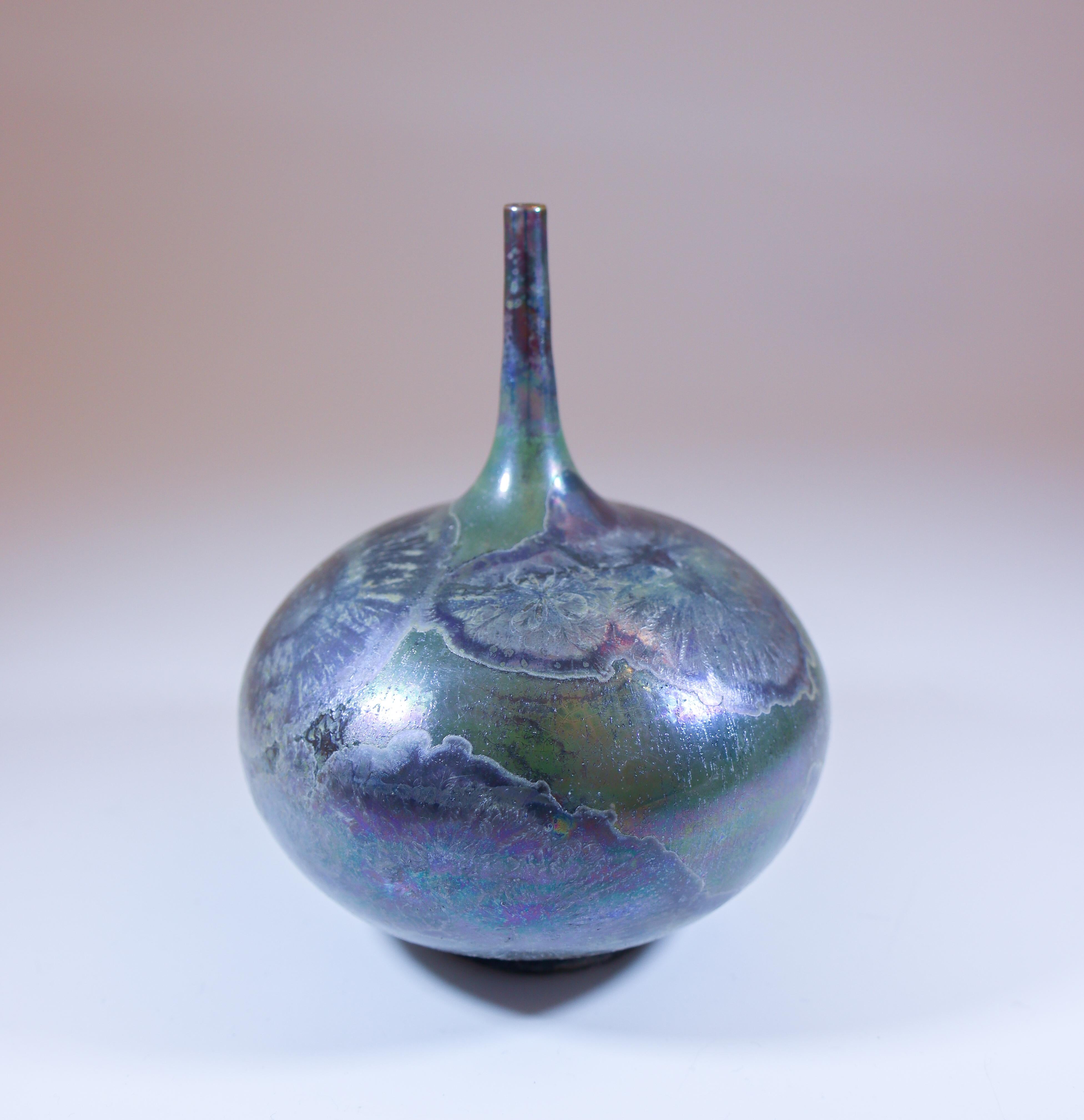 Isak Isaksson Green Ceramic Vase Crystalline Contemporary Artist 2