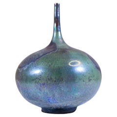 Isak Isaksson Green Ceramic Vase Crystalline Contemporary Artist