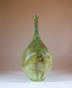 Isak Isaksson - Green Ceramic Vase Crystalline Glaze Contemporary Artist