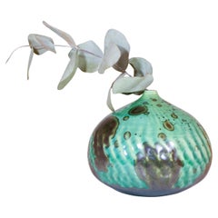 Isak Isaksson Green Ceramic Vase - Crystalline Glaze Contemporary Artist