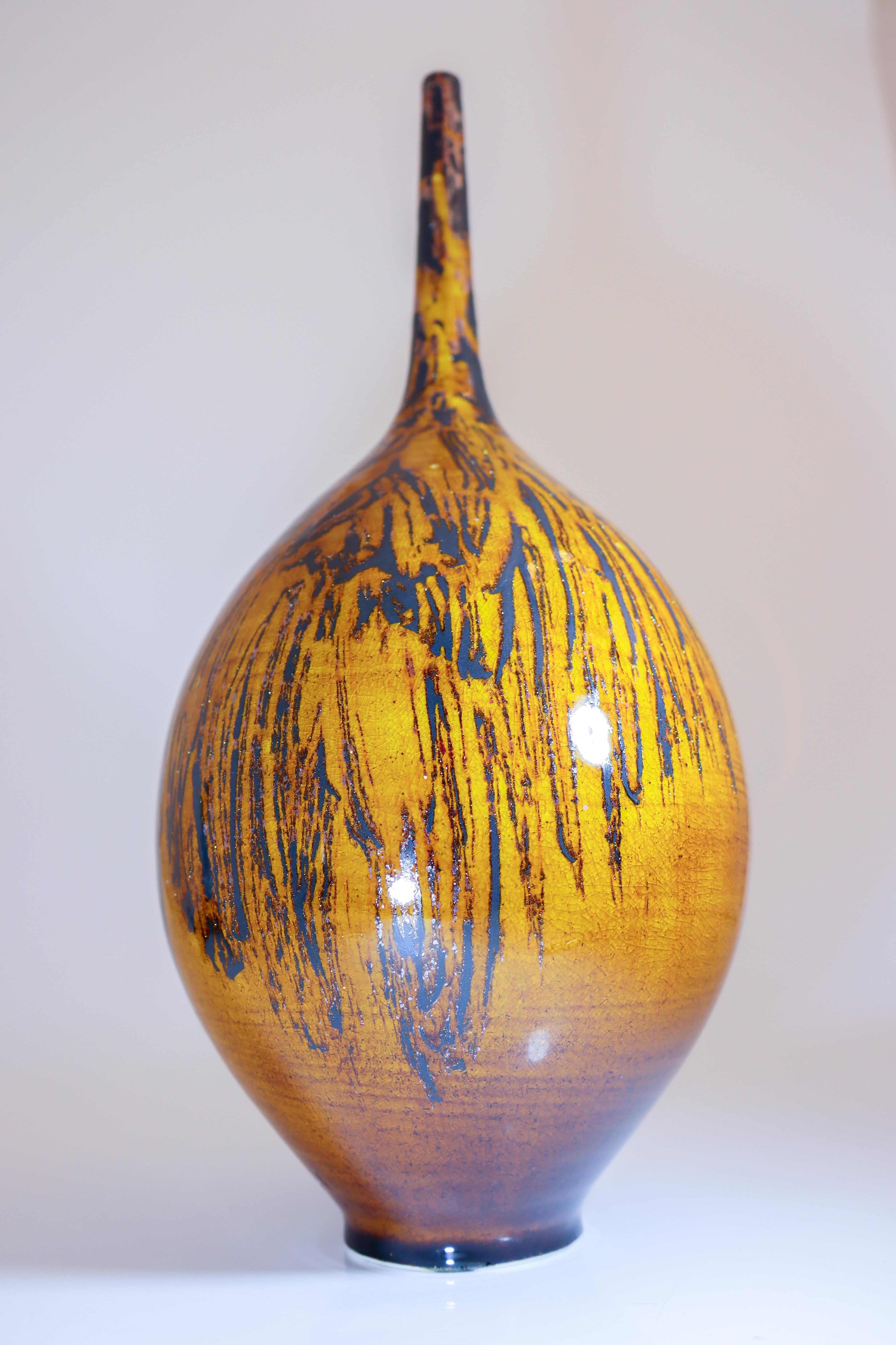Smaltato Isak Isaksson Vaso grande in ceramica Smalto cristallino Artista contemporaneo in vendita