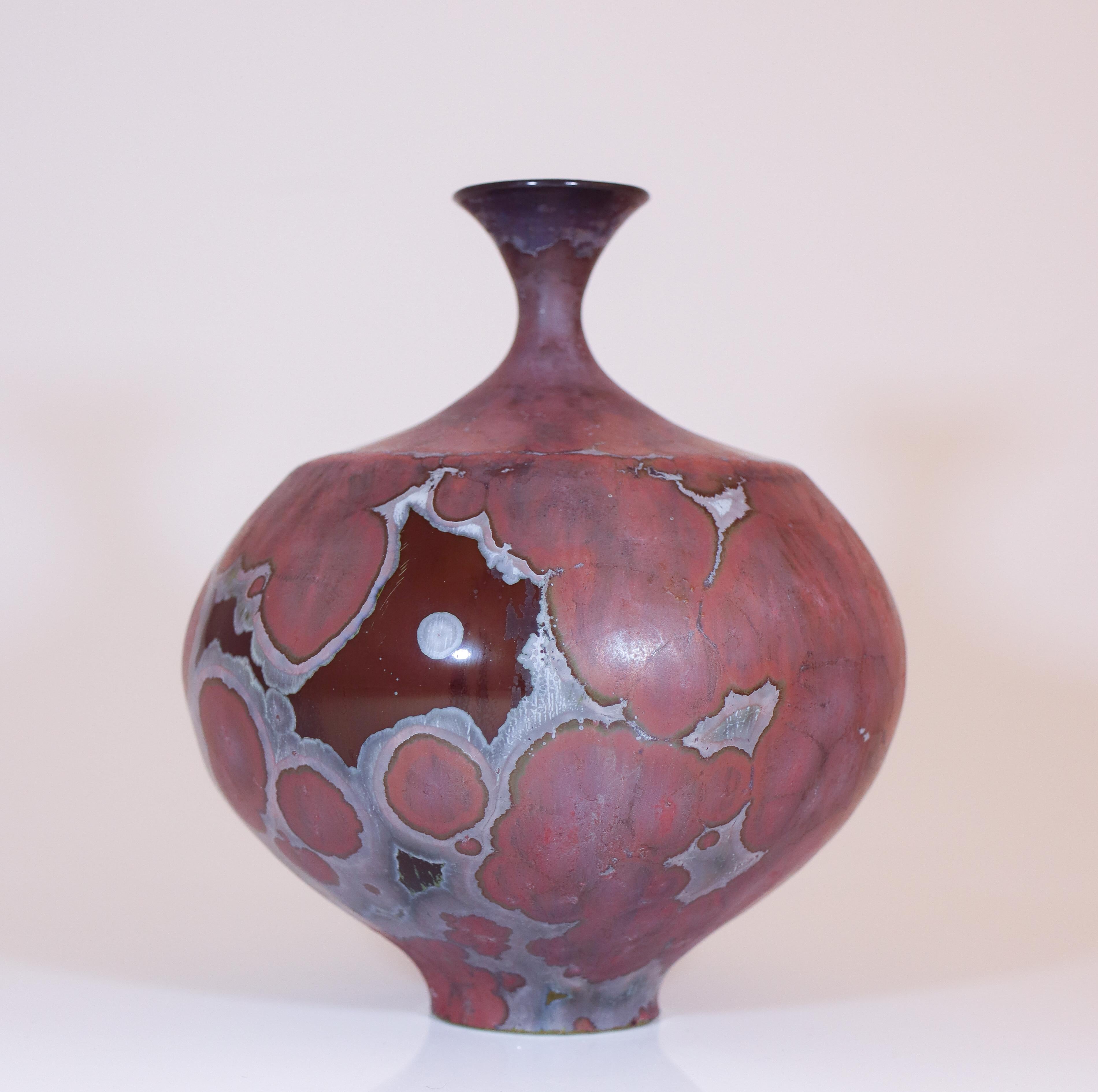 Isak Isaksson Lovely Purple Ceramic Vase - Crystalline Glaze Contemporary Artist In Excellent Condition For Sale In Stockholm, SE