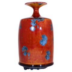 Isak Isaksson Lovely Red Ceramic Vase - Crystalline Glaze - Contemporary Artist