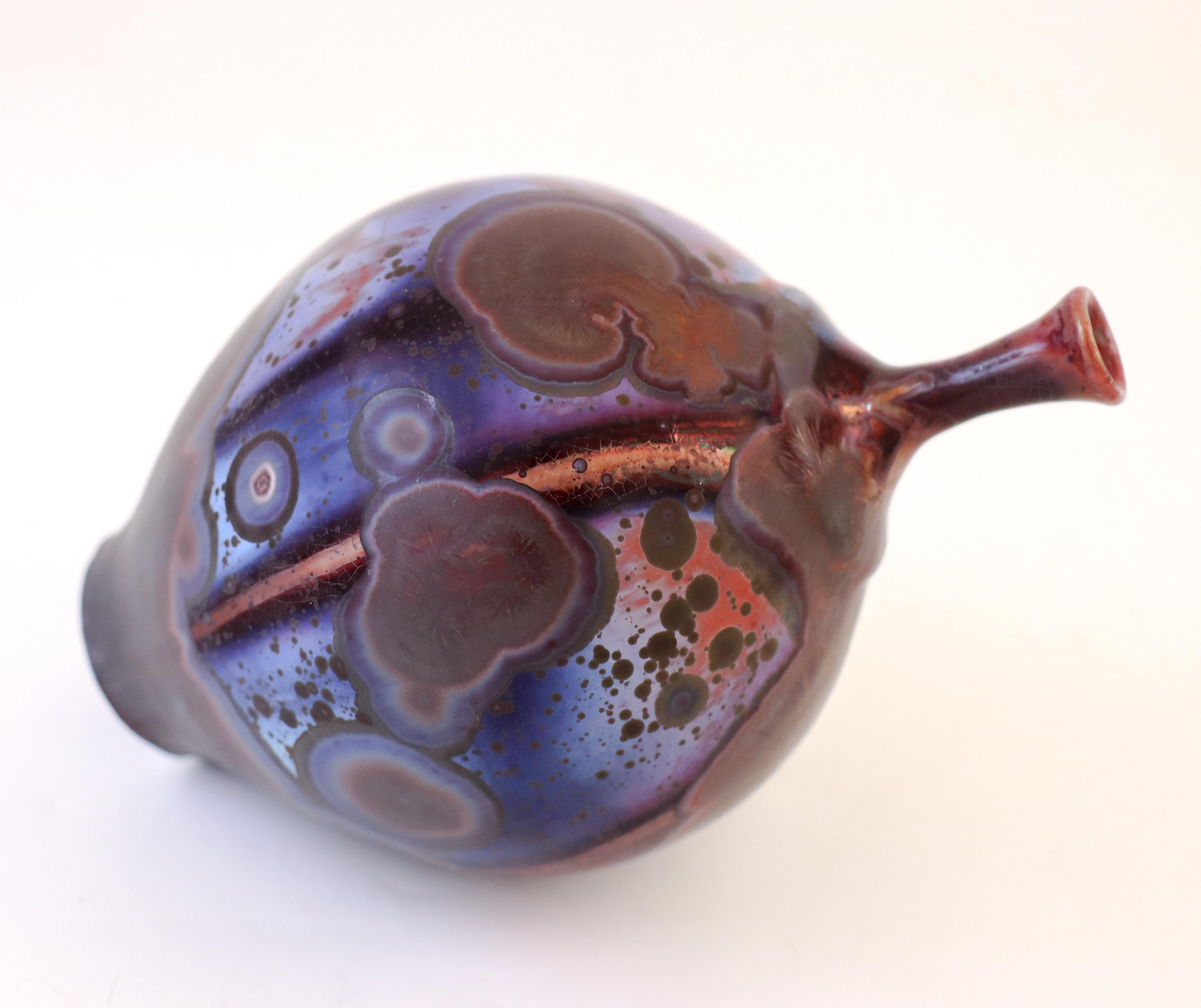 Isak Isaksson Magic Metallic Purple Ceramic Vase Crystalline Glaze Contemporary 4