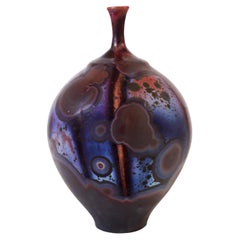 Isak Isaksson Magic Metallic Purple Ceramic Vase Crystalline Glaze Contemporary