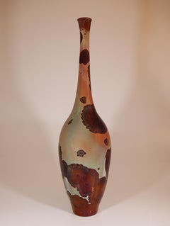 Isak Isaksson Pink Shiny Ceramic Vase Crystalline Glaze Contemporary Artist