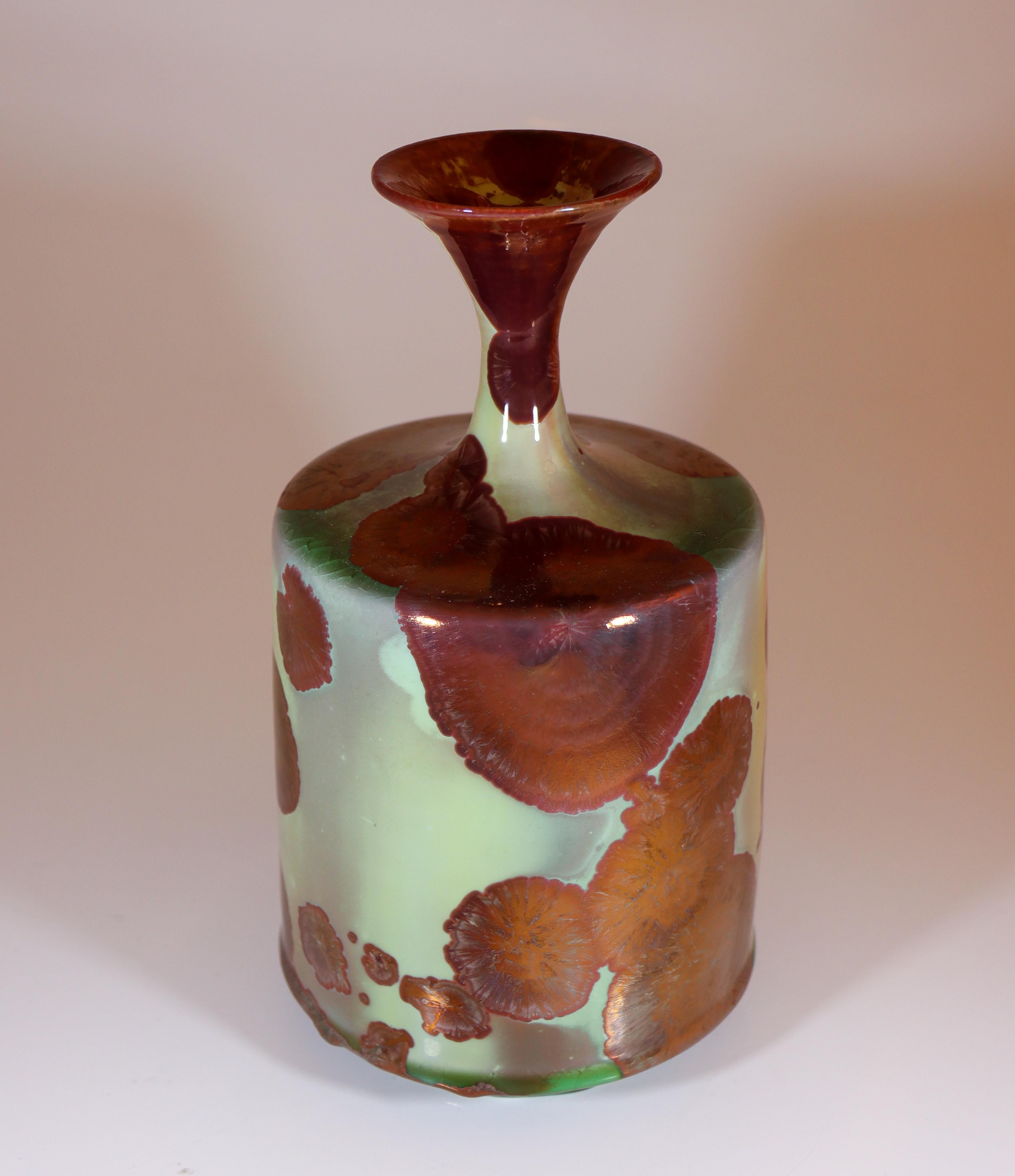 Smaltato Isak Isaksson Vaso in ceramica lucida rosa Smalto cristallino Contemporary Artist