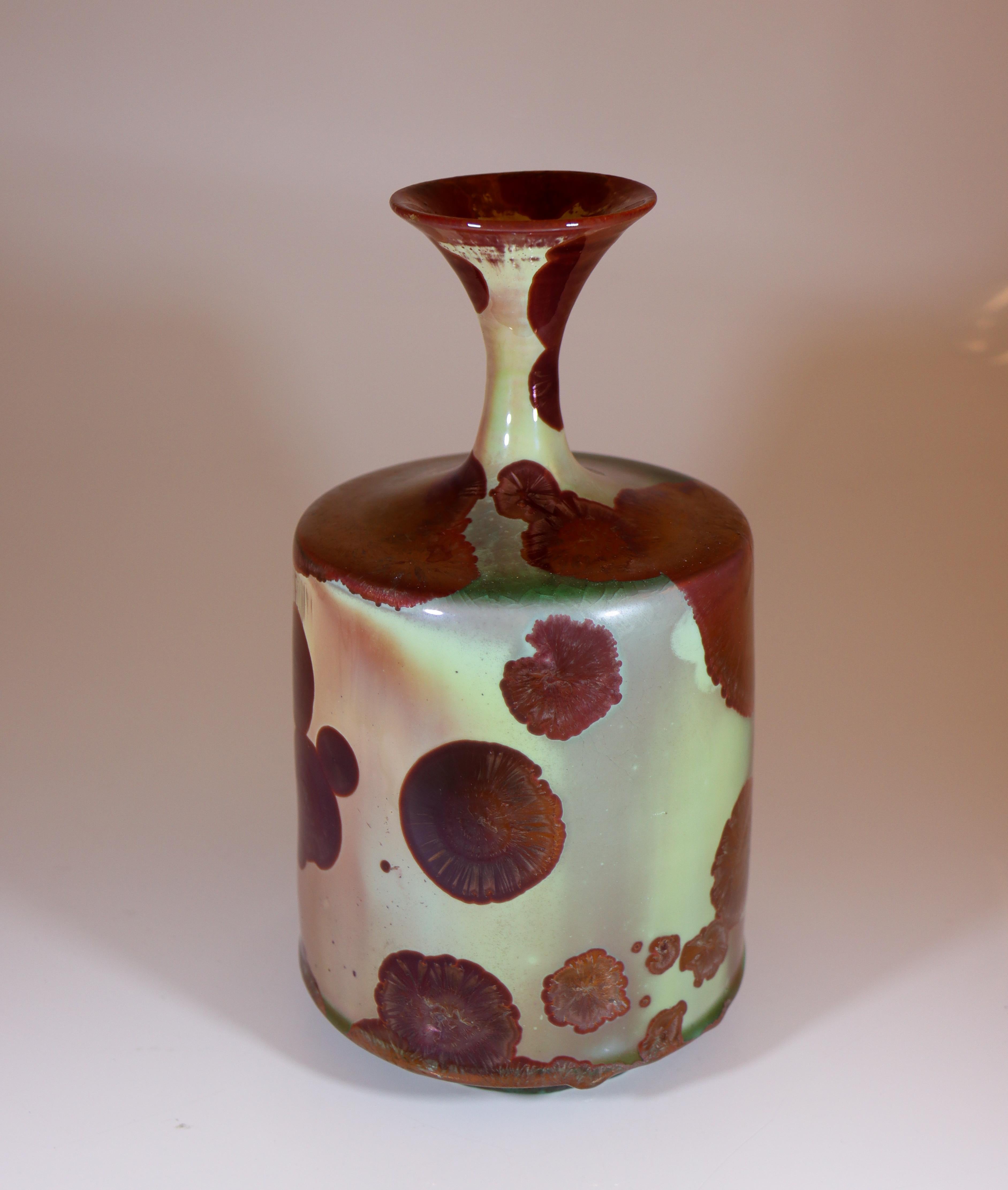 XXI secolo e contemporaneo Isak Isaksson Vaso in ceramica lucida rosa Smalto cristallino Contemporary Artist