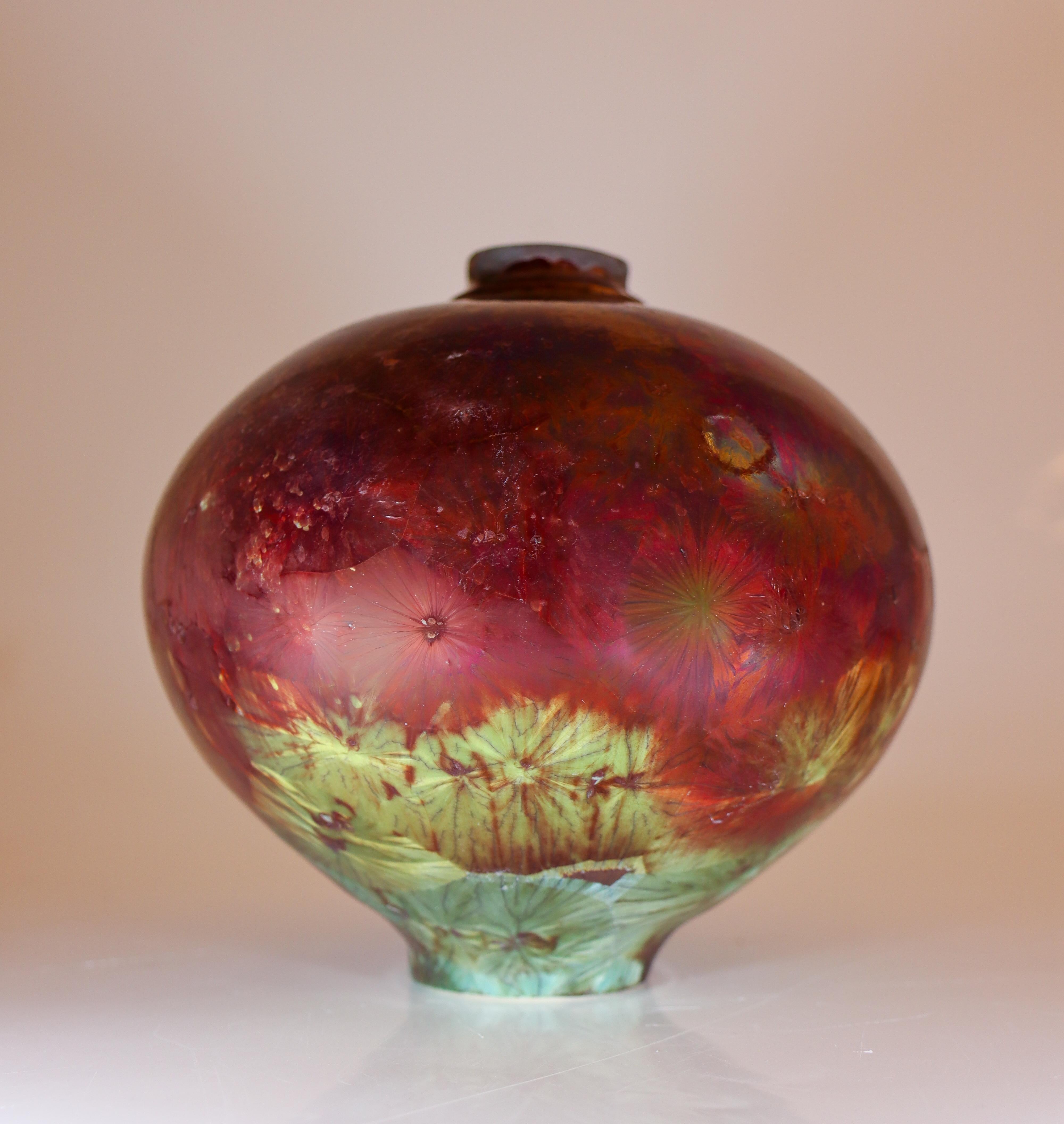 Isak Isaksson Vaso in ceramica rossa lucida Smalto cristallino Artista contemporaneo in vendita 2