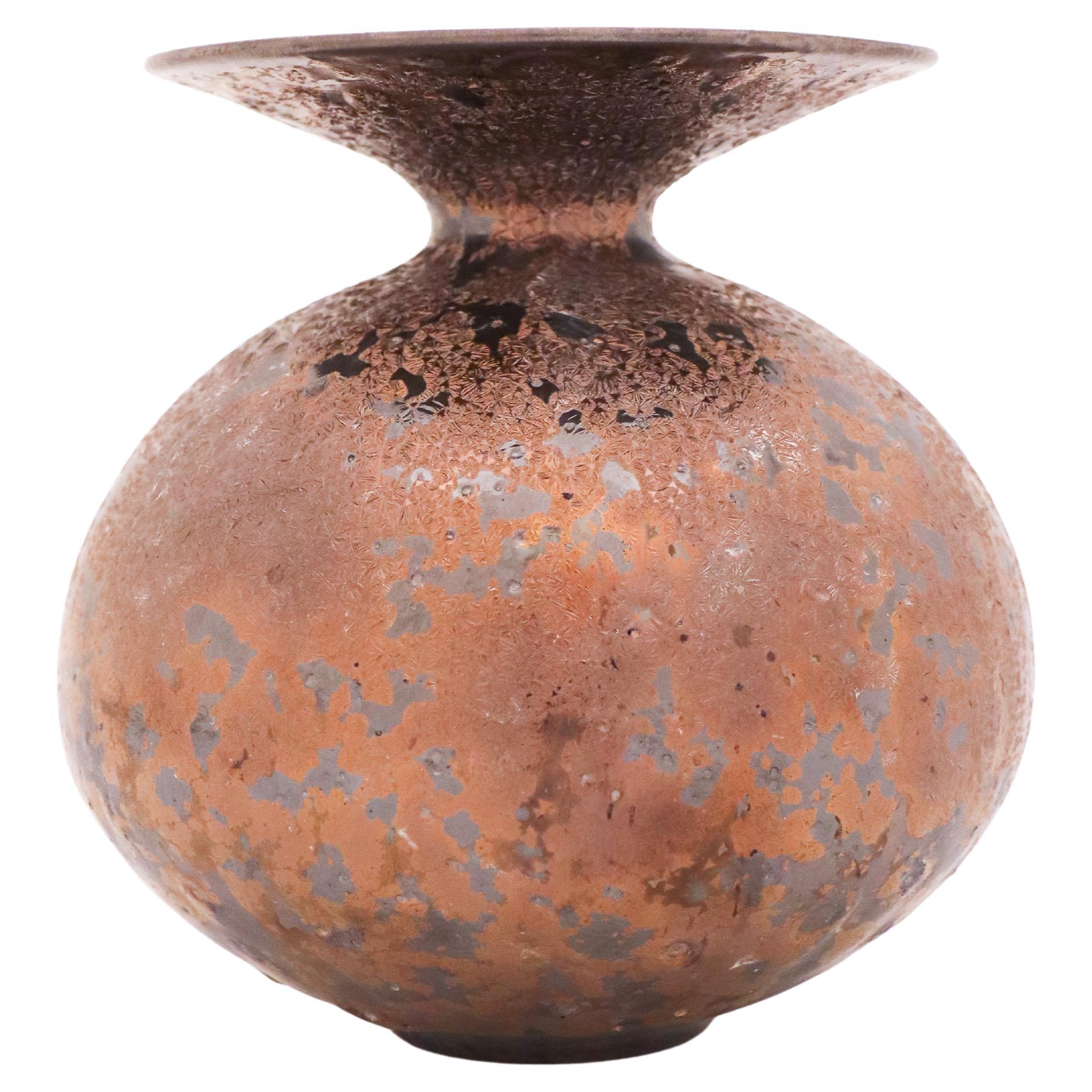 Isak Isaksson, Shiny Brown / Golden Vase, Contemporary Swedish Ceramicist