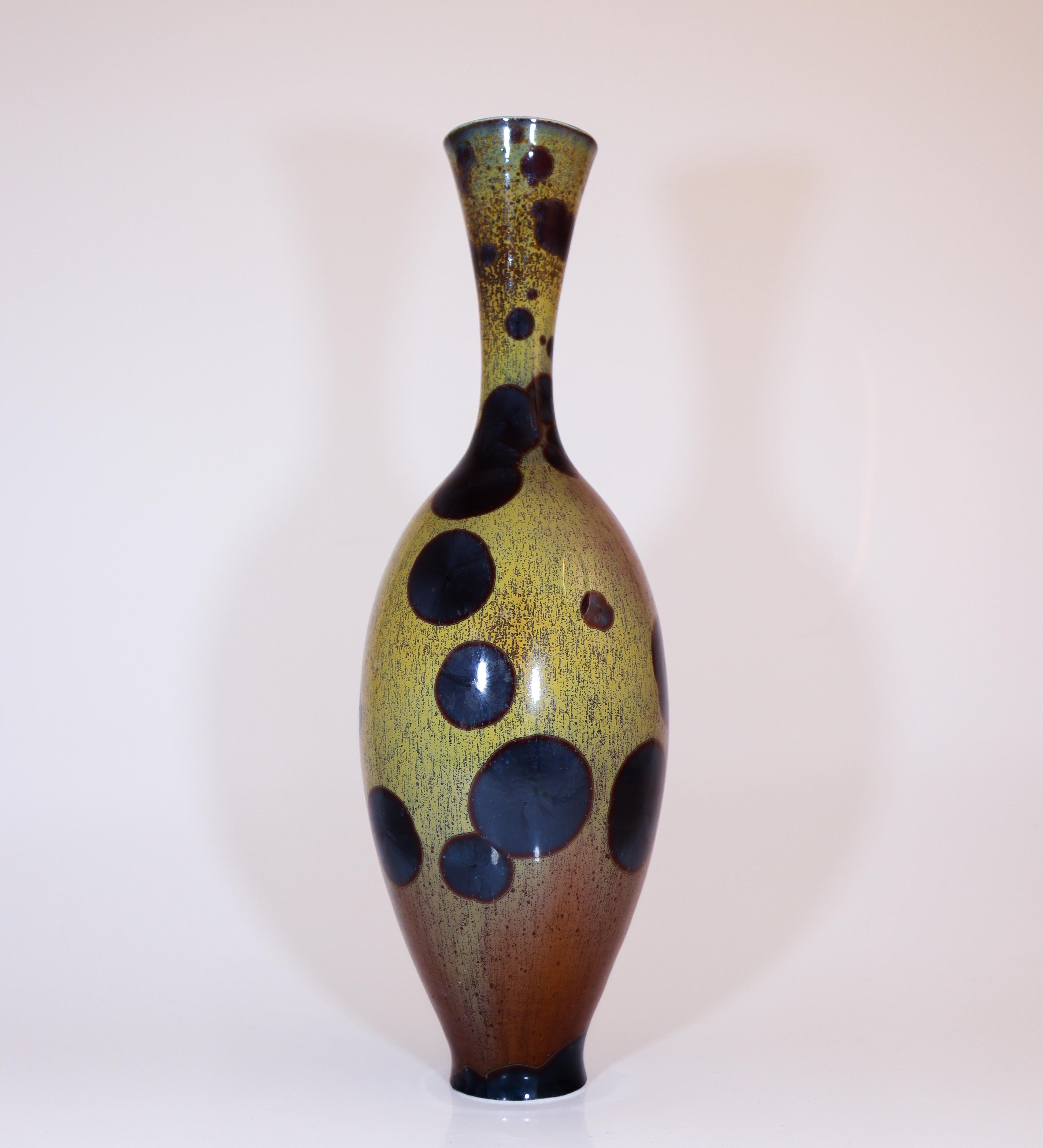 Isak Isaksson Stunning Ceramic Vase - Crystalline Glaze Contemporary Artist Escandinavo moderno