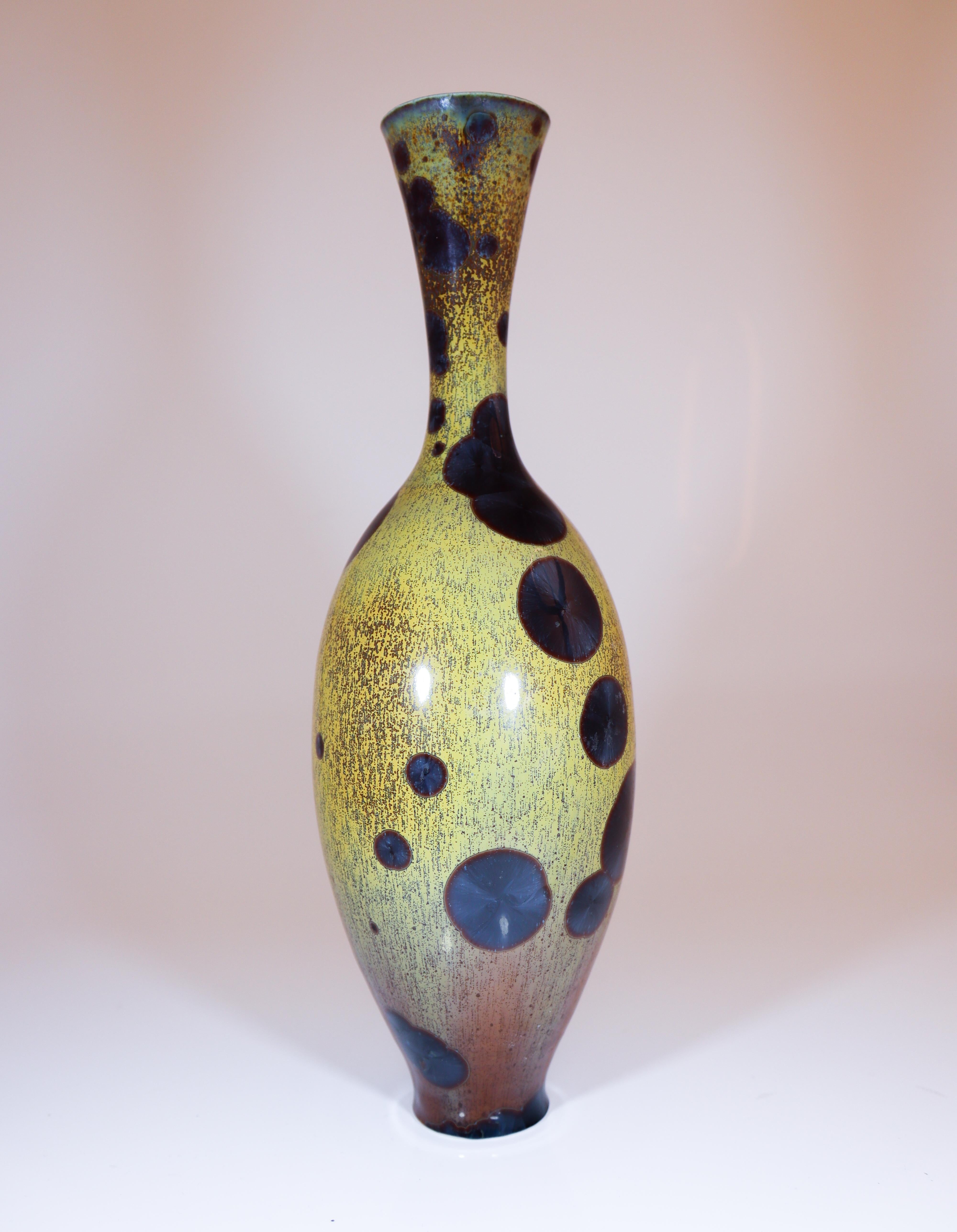 Isak Isaksson Stunning Ceramic Vase - Crystalline Glaze Contemporary Artist Sueco