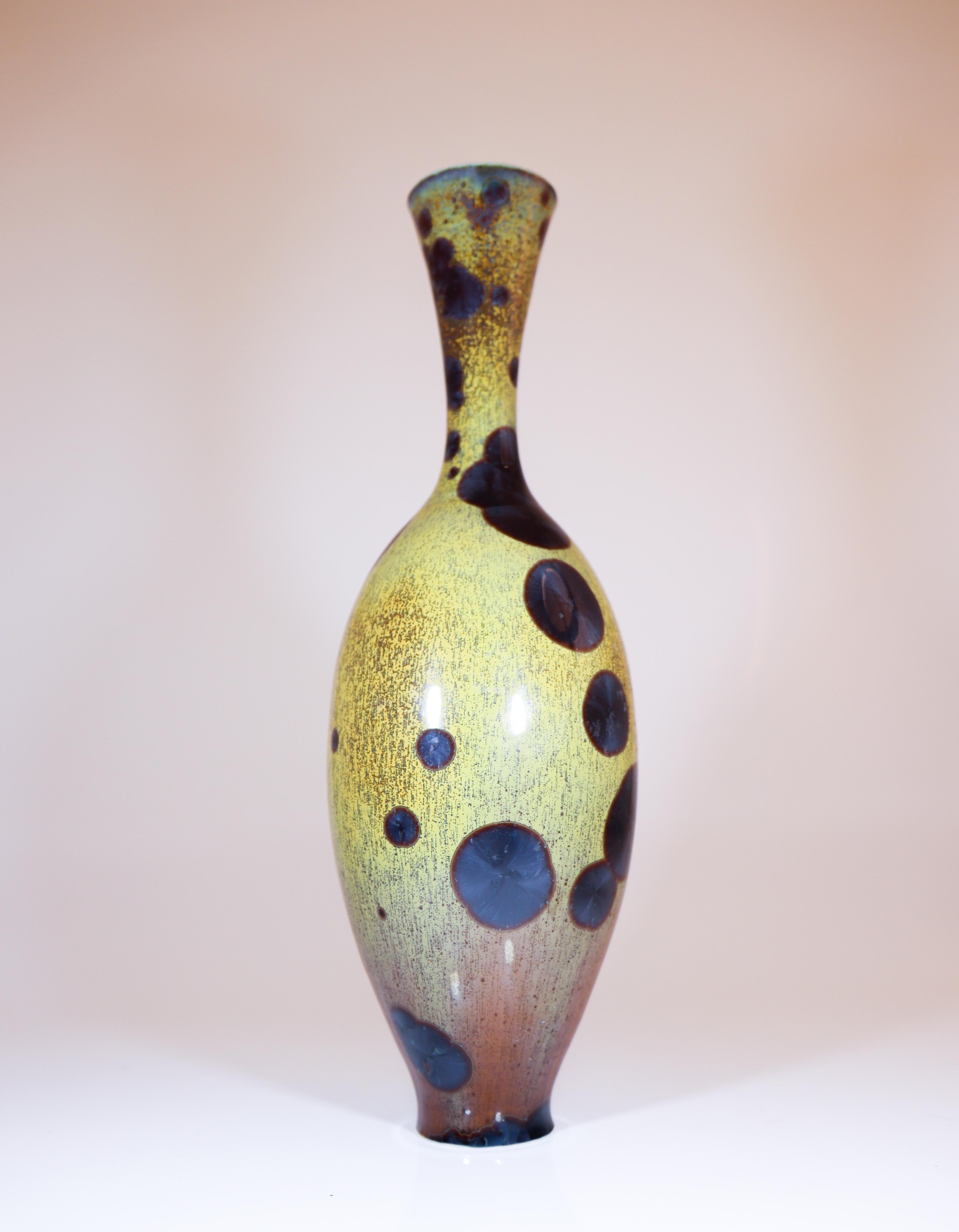 Isak Isaksson Stunning Ceramic Vase - Crystalline Glaze Contemporary Artist Glaseado