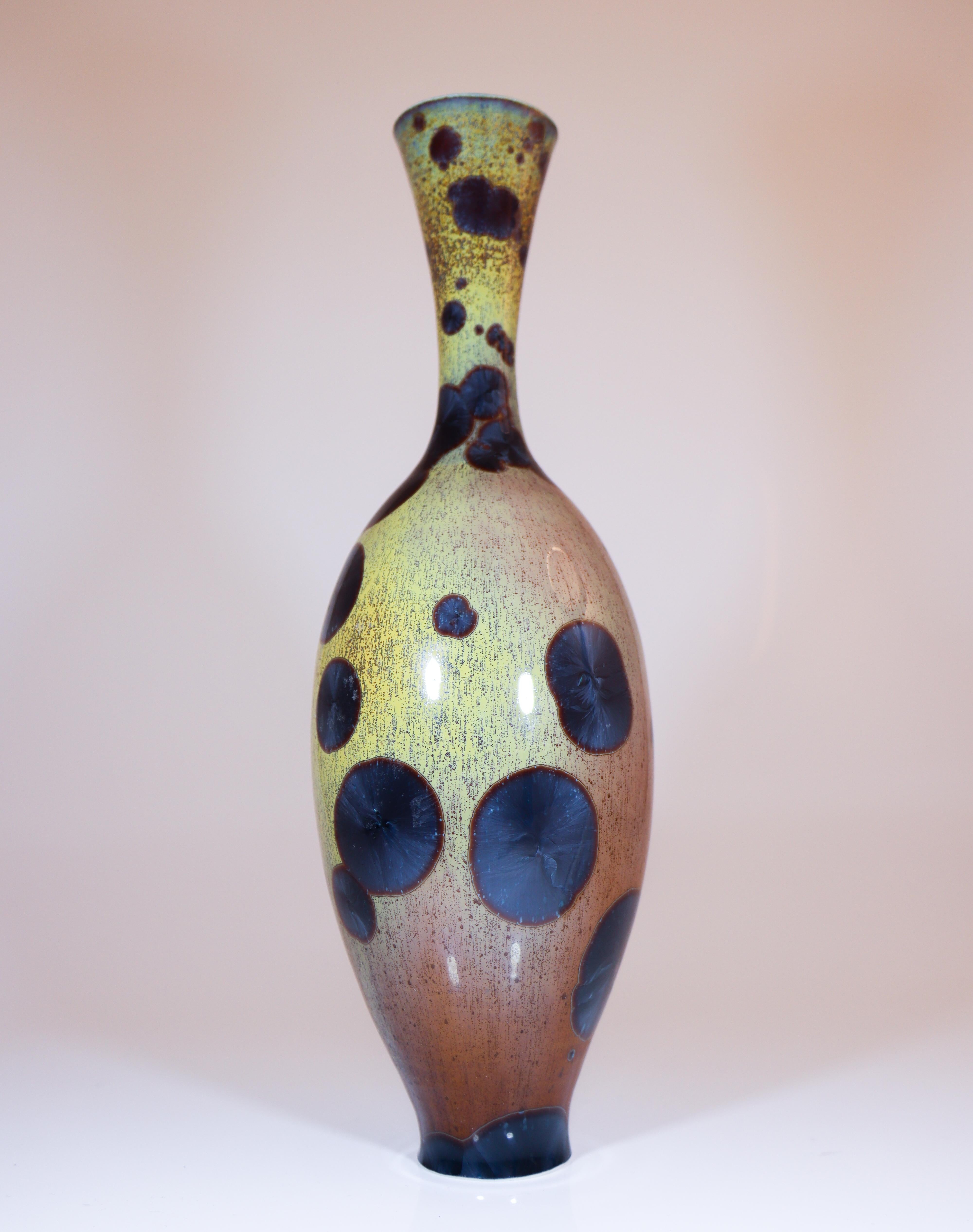 Isak Isaksson Stunning Ceramic Vase - Crystalline Glaze Contemporary Artist Cerámico