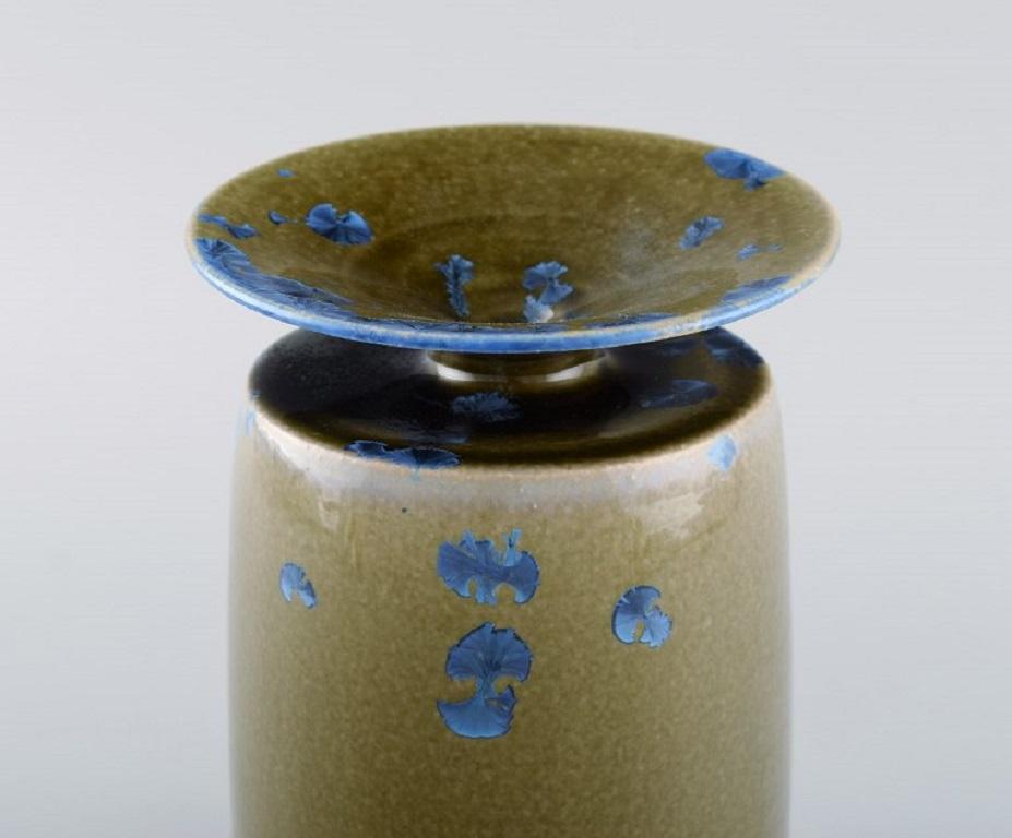 Modern Isak Isaksson, Swedish Ceramicist, Unique Vase in Glazed Ceramics, Late 20th C For Sale