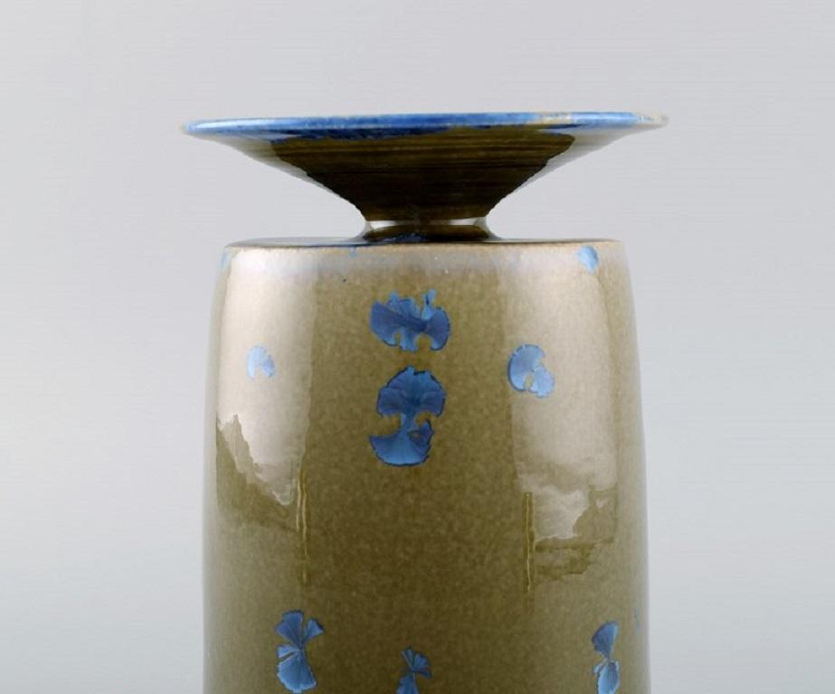 Isak Isaksson, Swedish Ceramicist, Unique Vase in Glazed Ceramics, Late 20th C In Excellent Condition For Sale In Copenhagen, DK