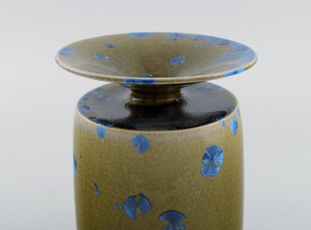 Isak Isaksson, Swedish Ceramicist, Unique Vase in Glazed Ceramics, Late 20th C For Sale 2