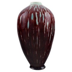 Isak Isaksson, Swedish Ceramicist, Unique Vase in Glazed Ceramics, Late 20th C