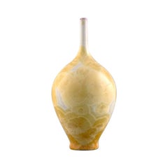 Isak Isaksson, Swedish Ceramist, Narrow Necked Unique Vase in Glazed Ceramics